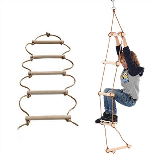 ISOP Rope Ladder 10ft for Swing Sets – Indoor/Outdoor Treehouse Climbing Toy