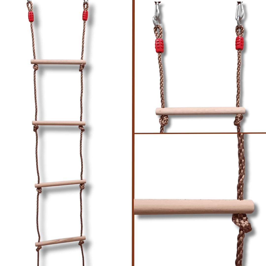 ISOP Rope Ladder 10ft for Swing Sets – Indoor/Outdoor Treehouse Climbing Toy