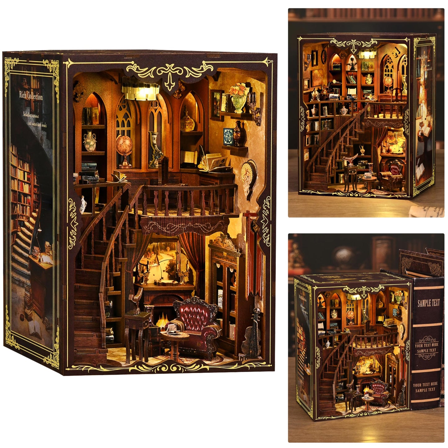 ISSEVE Book Nook Kit – Ancient Rhyme Library DIY Miniature House
