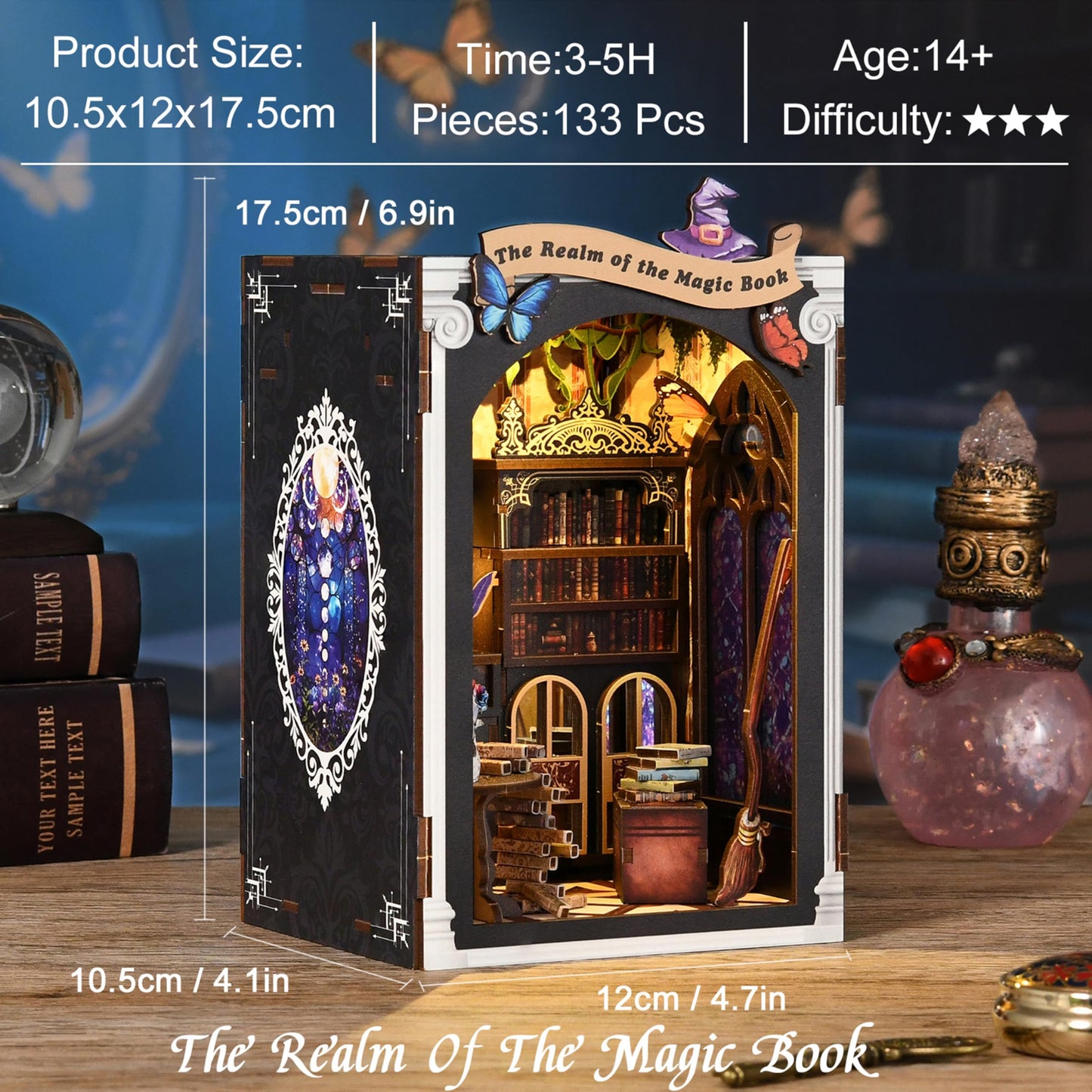 ISSEVE Book Nook Kit: DIY Miniature House for Adults & Teens