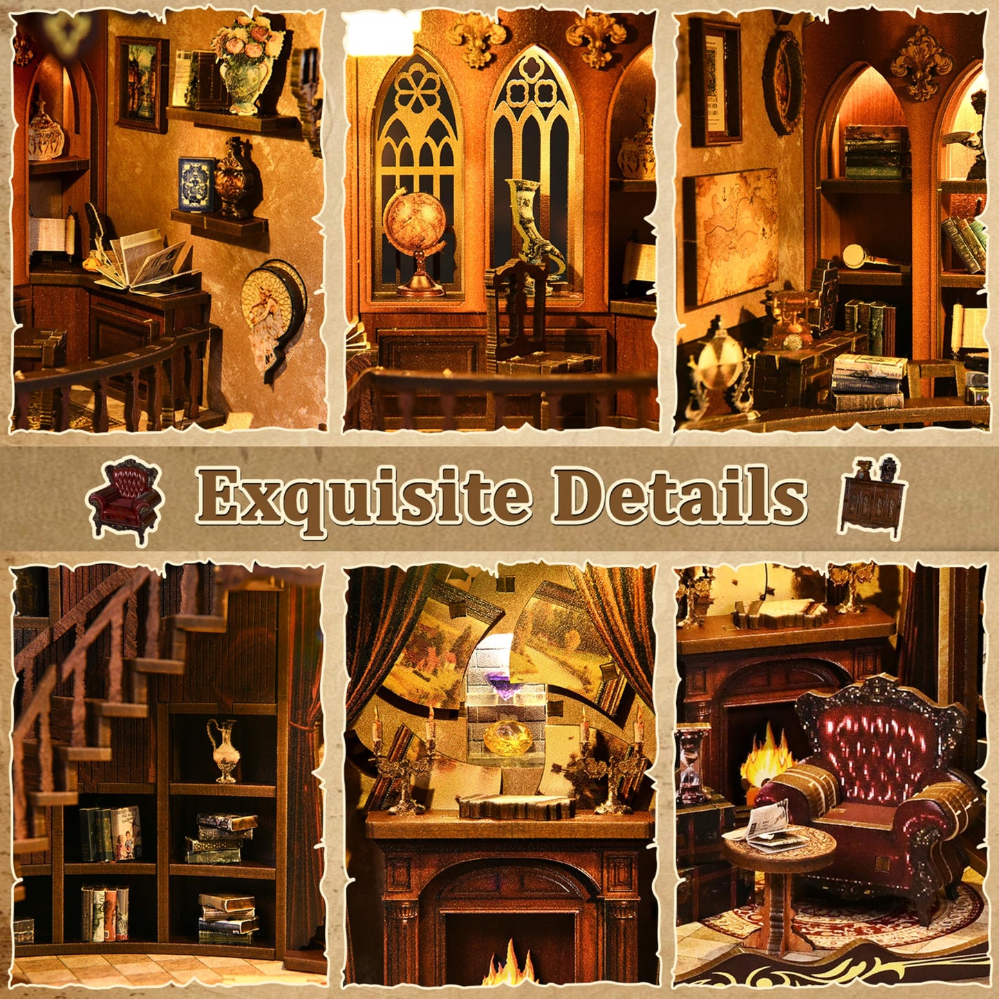 ISSEVE Book Nook Kit – Ancient Rhyme Library DIY Miniature House