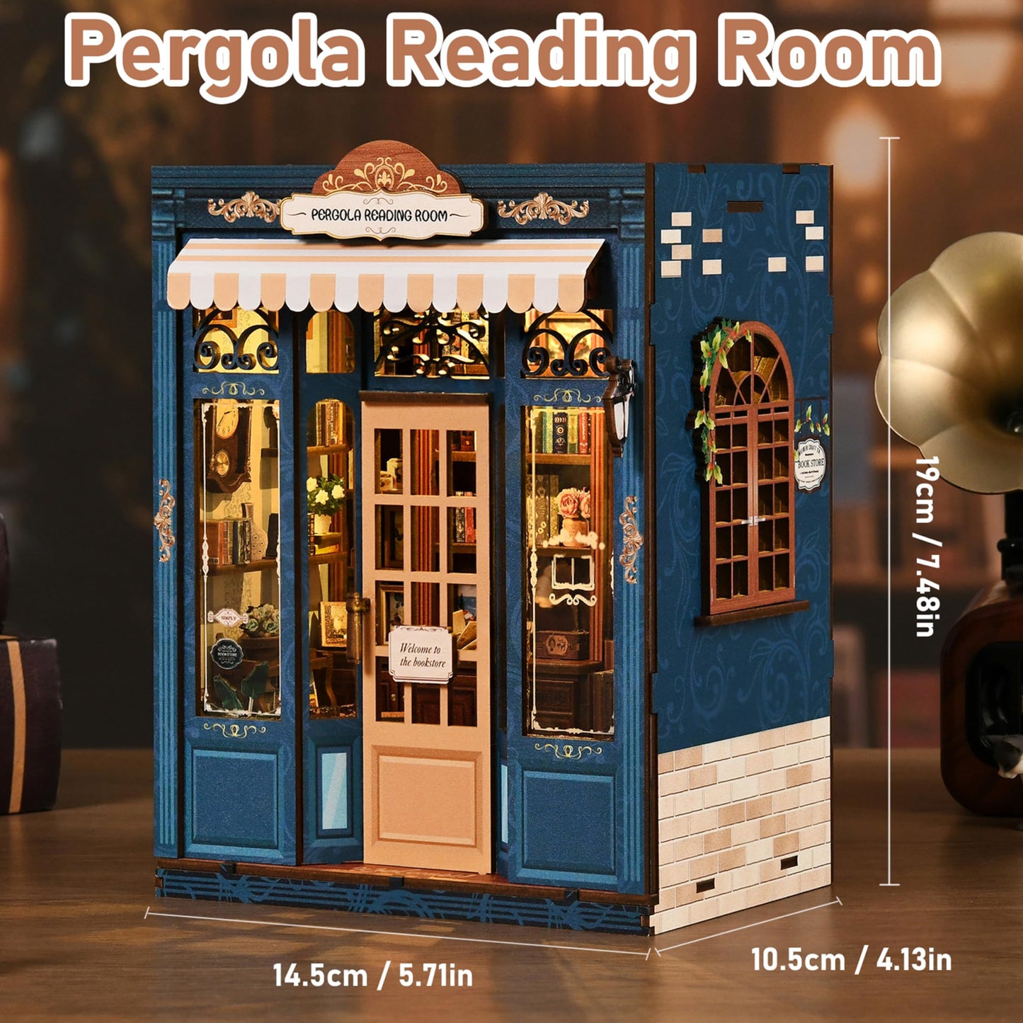 ISSEVE Book Nook Kit – DIY Miniature Library for Adults | 3D Wooden Puzzle & Dollhouse Decor