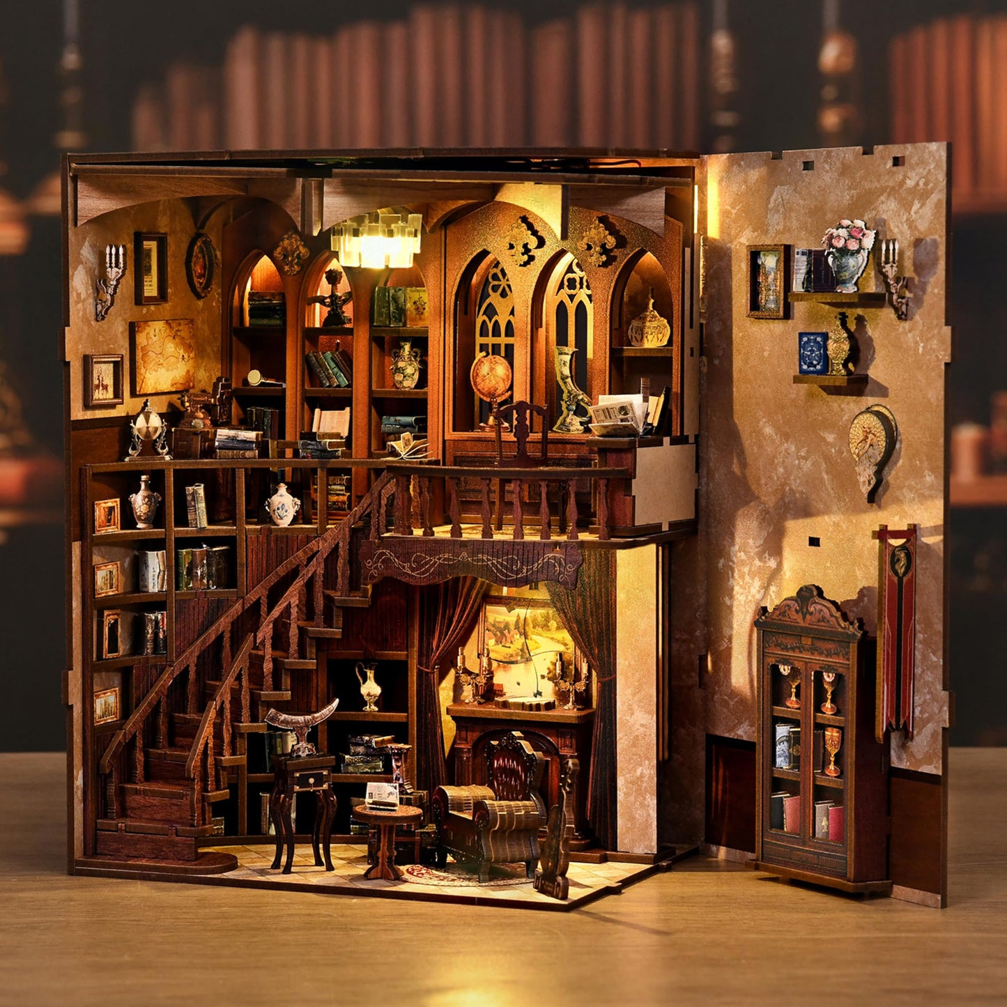 ISSEVE Book Nook Kit – Ancient Rhyme Library DIY Miniature House