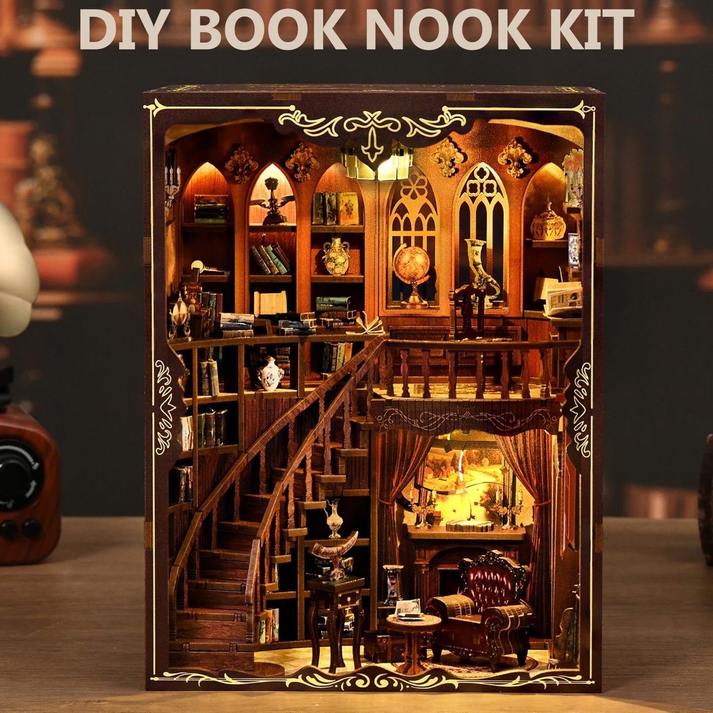 ISSEVE Book Nook Kit – Ancient Rhyme Library DIY Miniature House