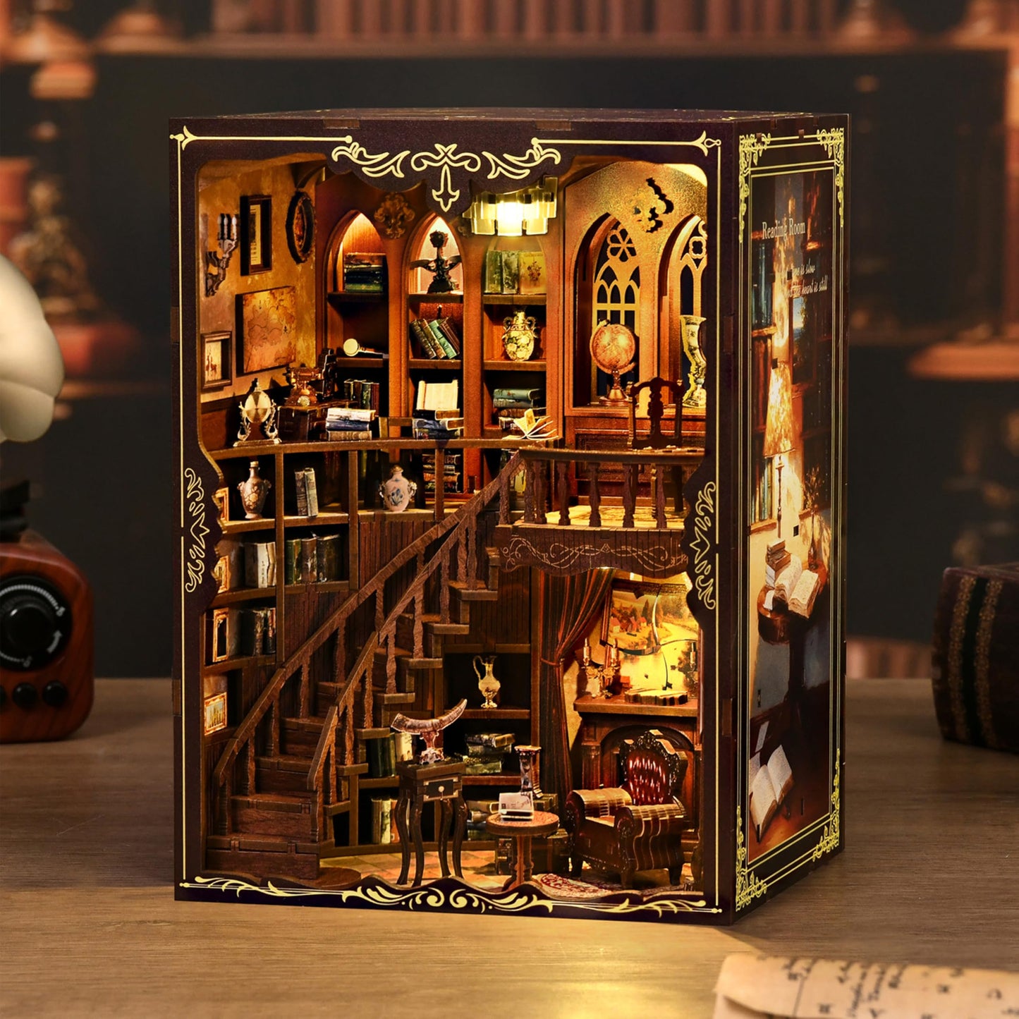 ISSEVE Book Nook Kit – Ancient Rhyme Library DIY Miniature House