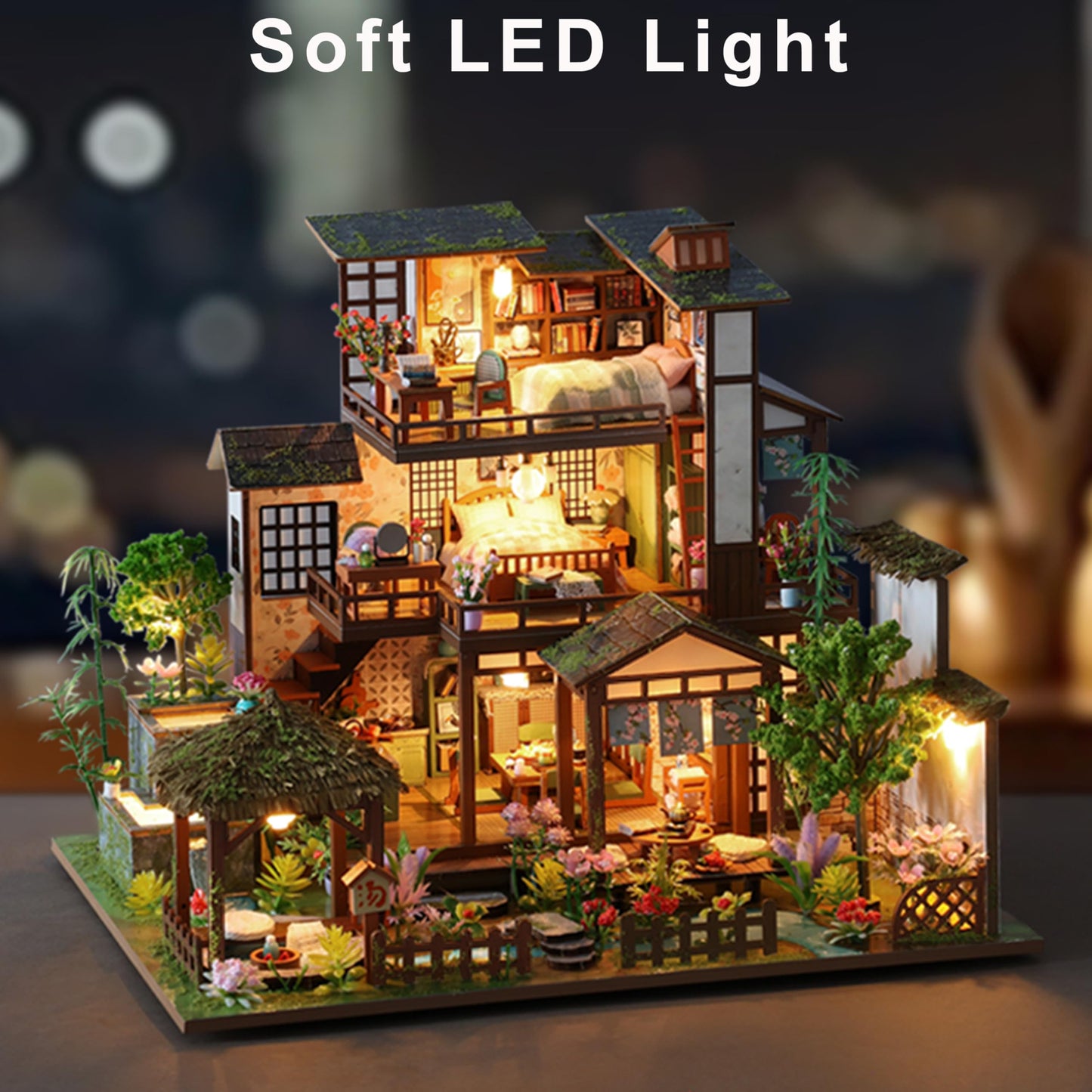 ISSEVE DIY Miniature House Kit – Tiny Dollhouse for Adults, Spring Courtyard