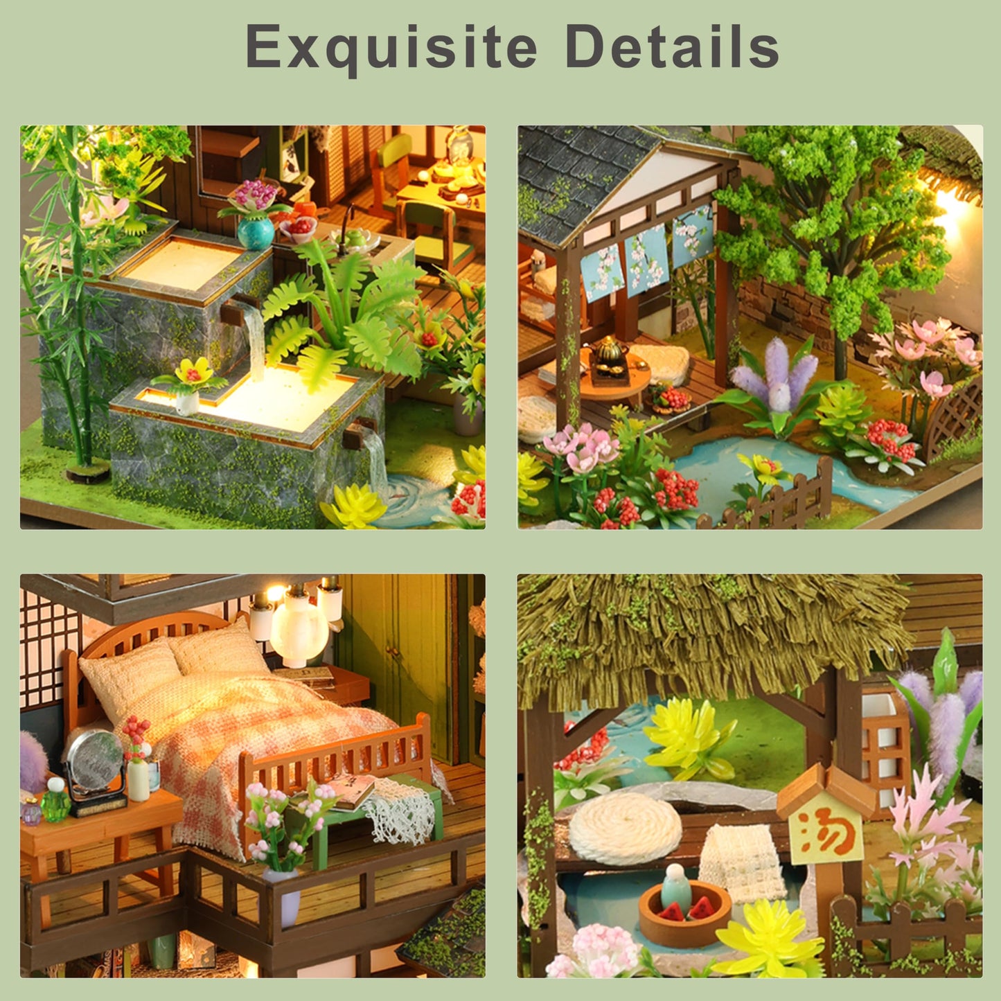 ISSEVE DIY Miniature House Kit – Tiny Dollhouse for Adults, Spring Courtyard