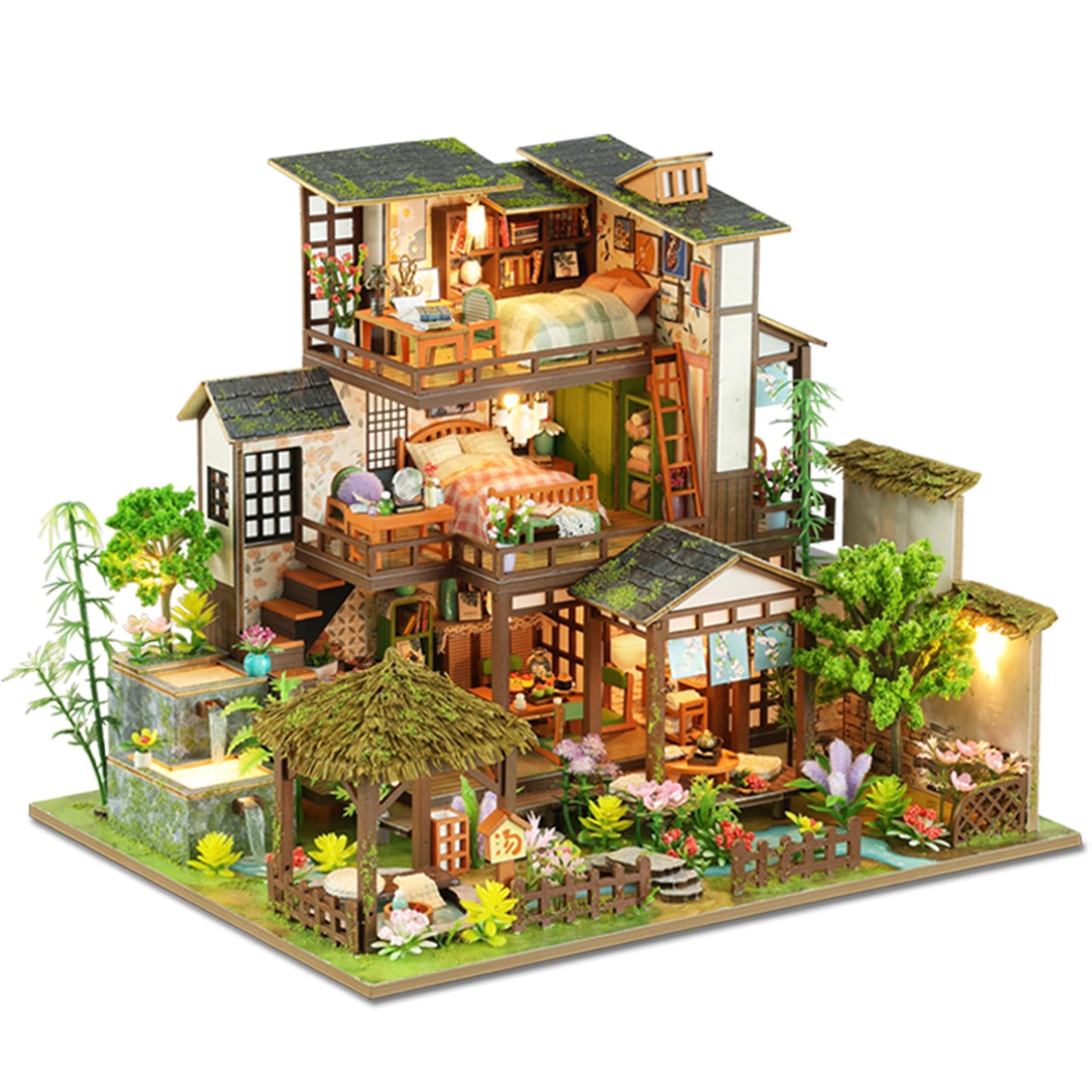 ISSEVE DIY Miniature House Kit – Tiny Dollhouse for Adults, Spring Courtyard
