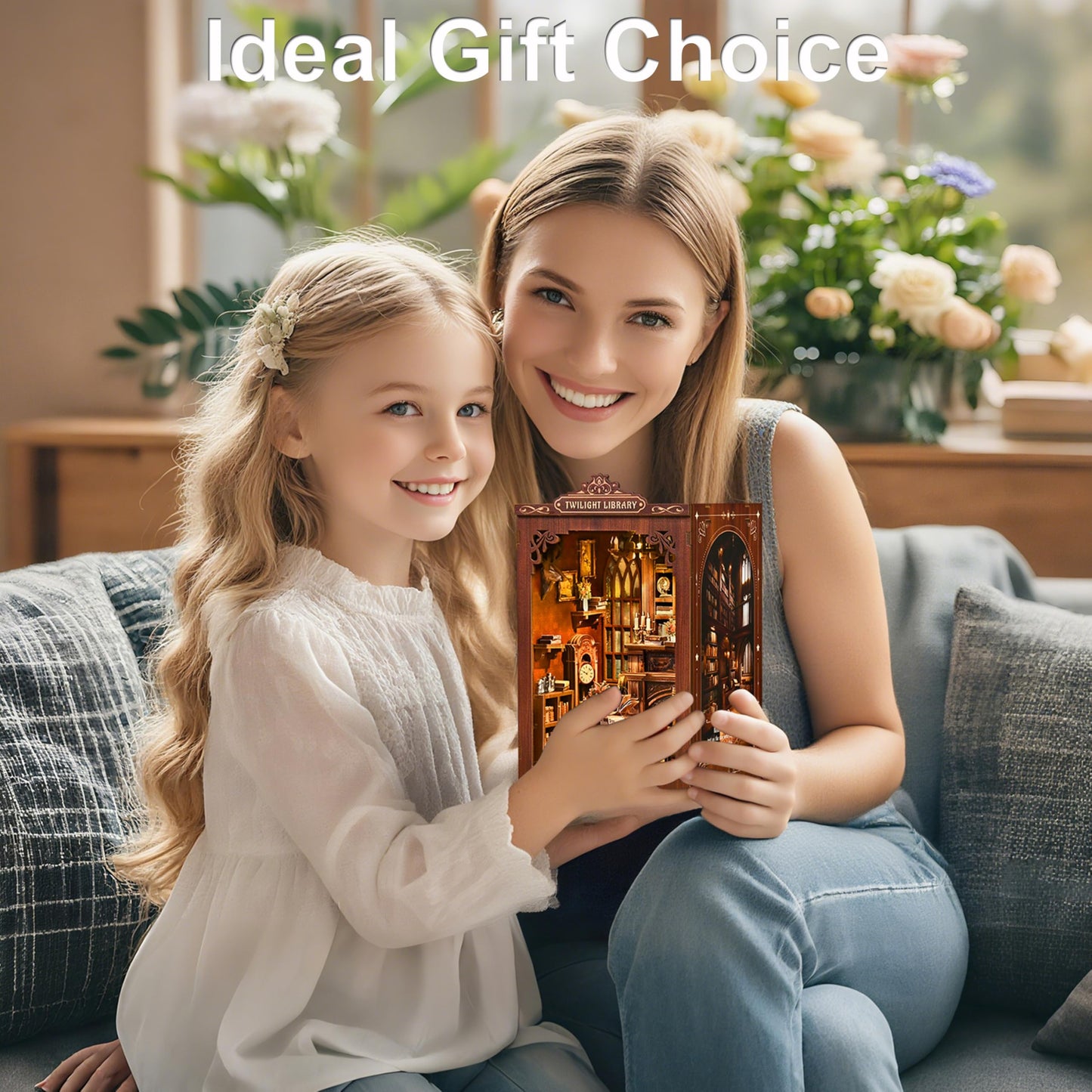 ISSEVE Twilight Library Book Nook Kit – DIY Miniature Dollhouse