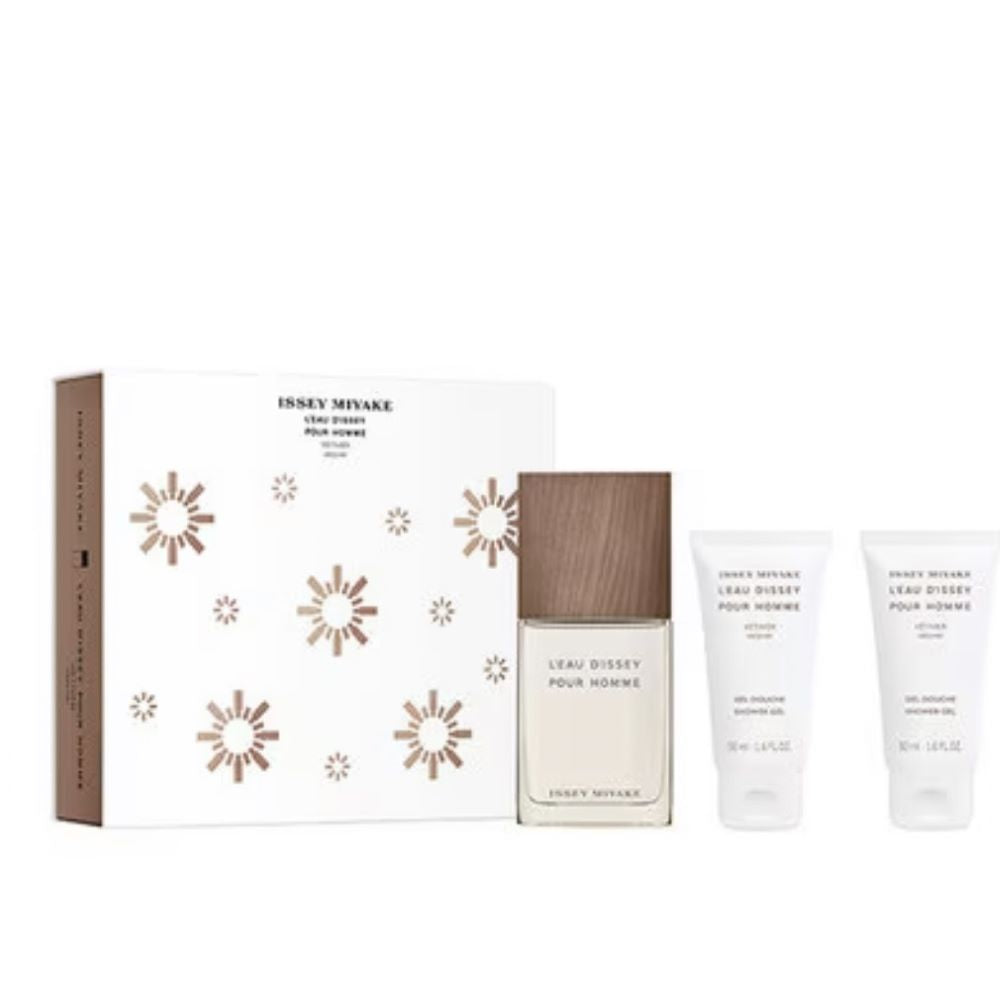 Issey Miyake L?Eau d?Issey pour Homme Vétiver Gift Set 50ml EDT + 2 x 50ml Shower Gel Men's Fragrance