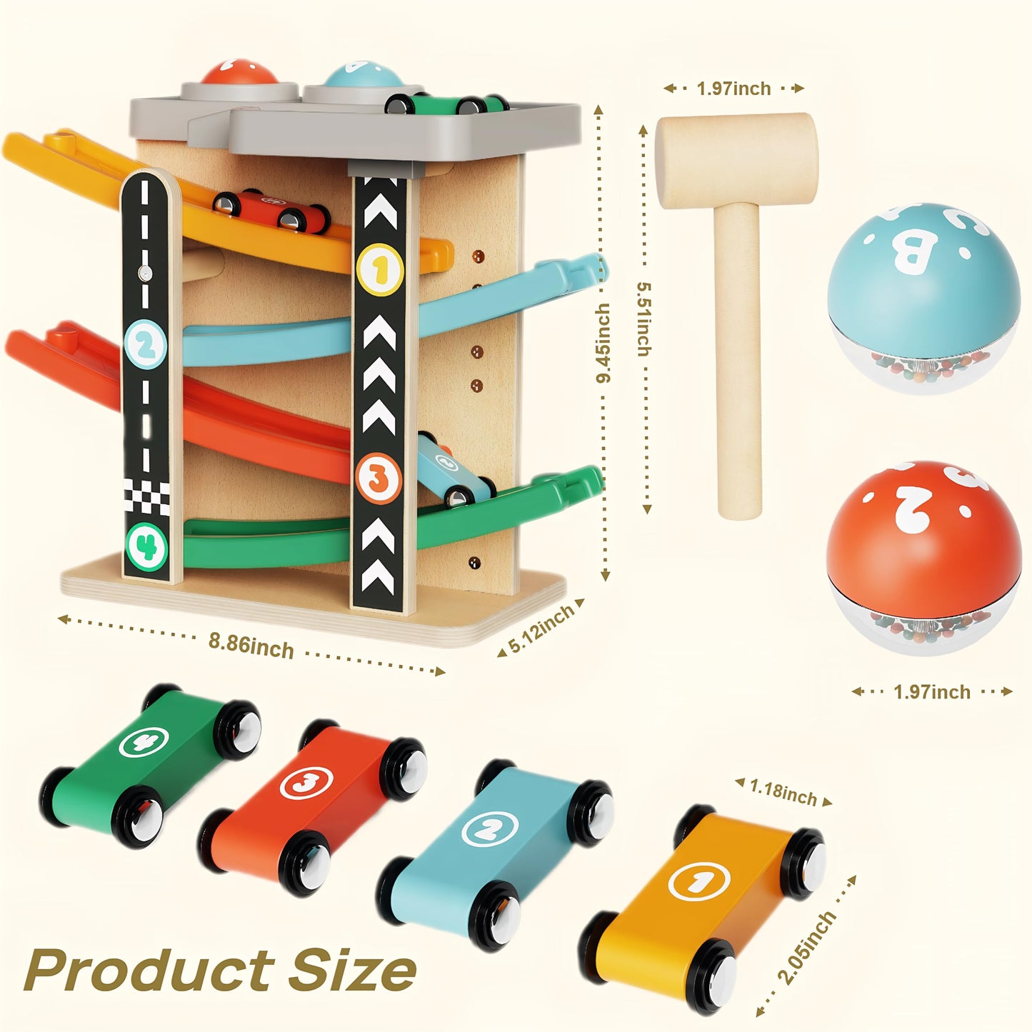 Itainq 2-in-1 Montessori Toddler Toy for 1-2 Year Olds | Early Learning Gift