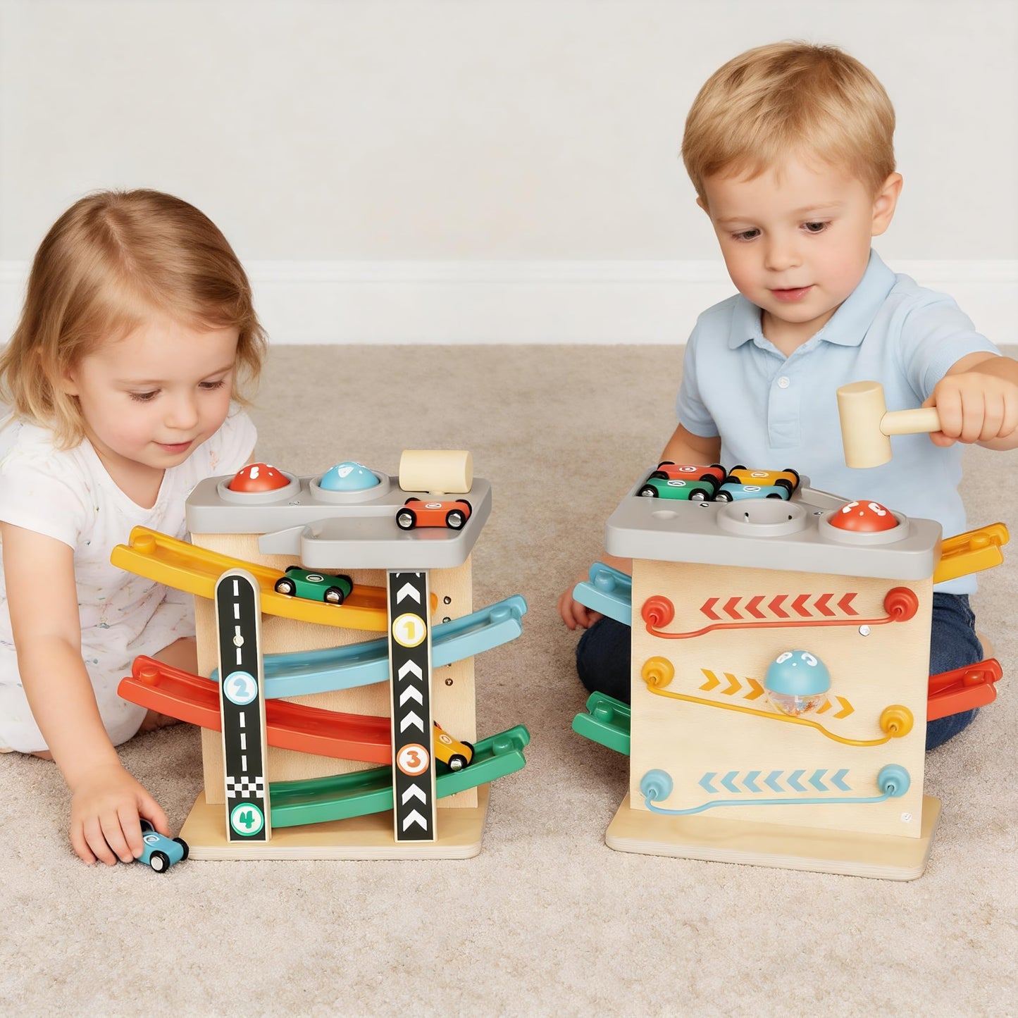 Itainq 2-in-1 Montessori Toddler Toy for 1-2 Year Olds | Early Learning Gift