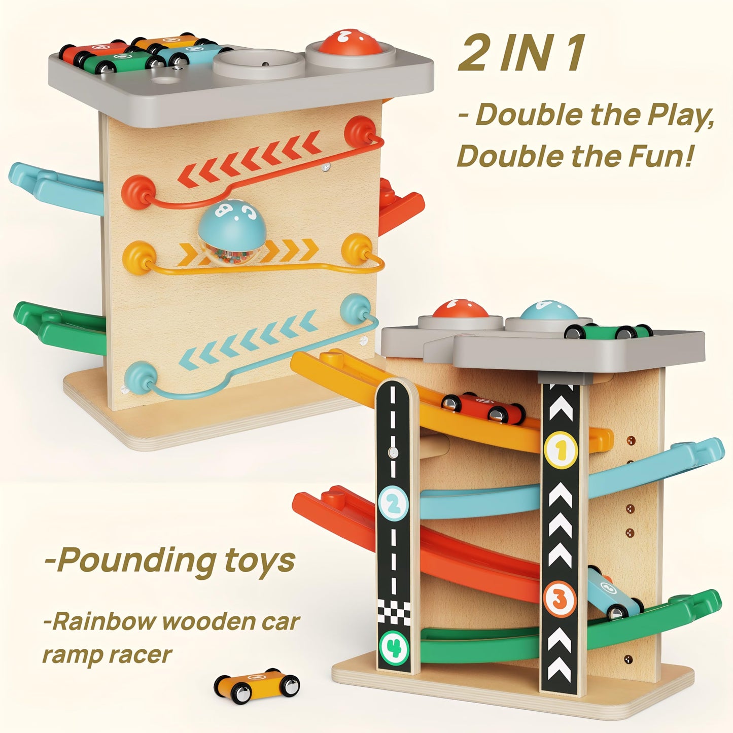 Itainq 2-in-1 Montessori Toddler Toy for 1-2 Year Olds | Early Learning Gift
