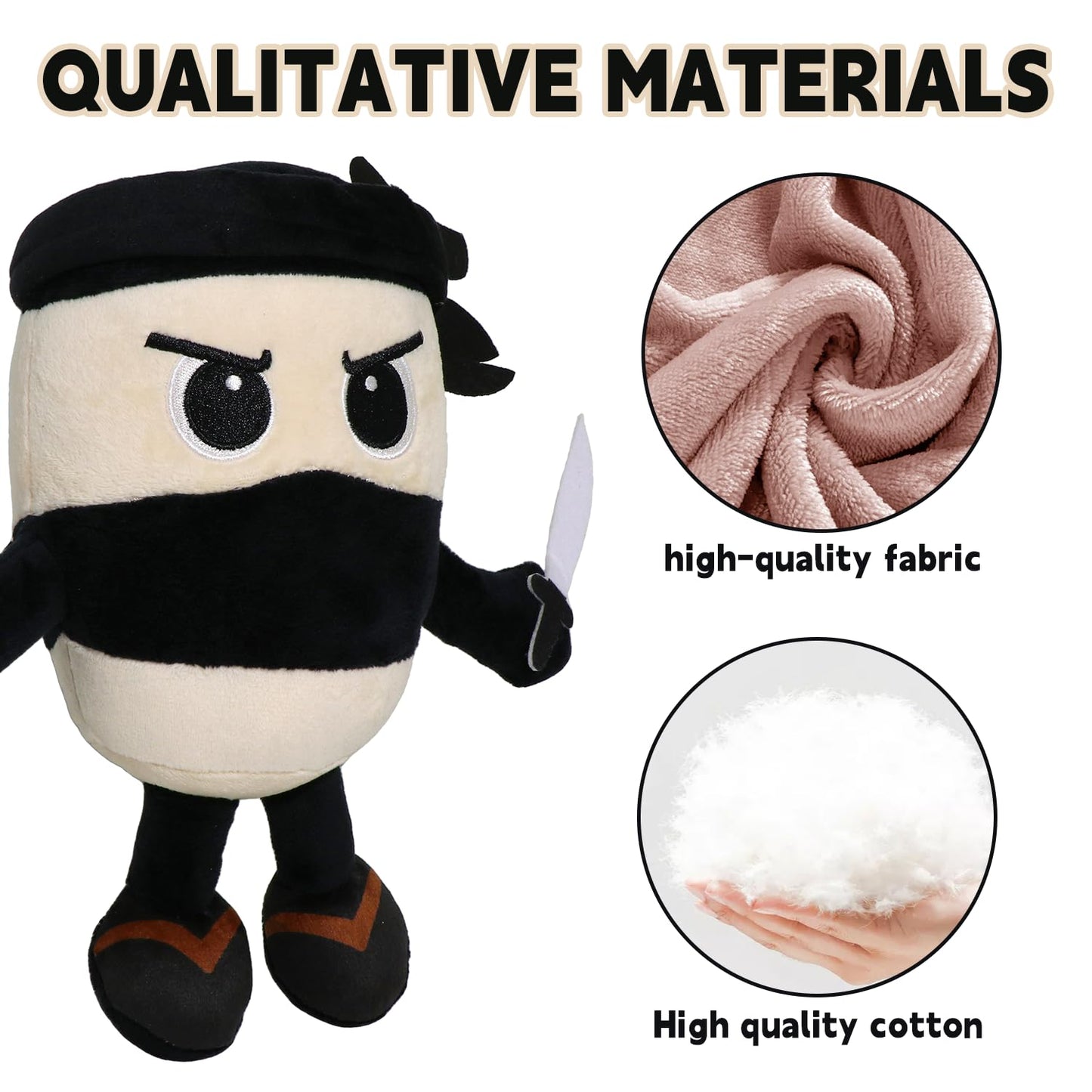 Italian Brainrot Plush – 9.8-inch Cappuccino Assassino, Cute Stuffed Toy
