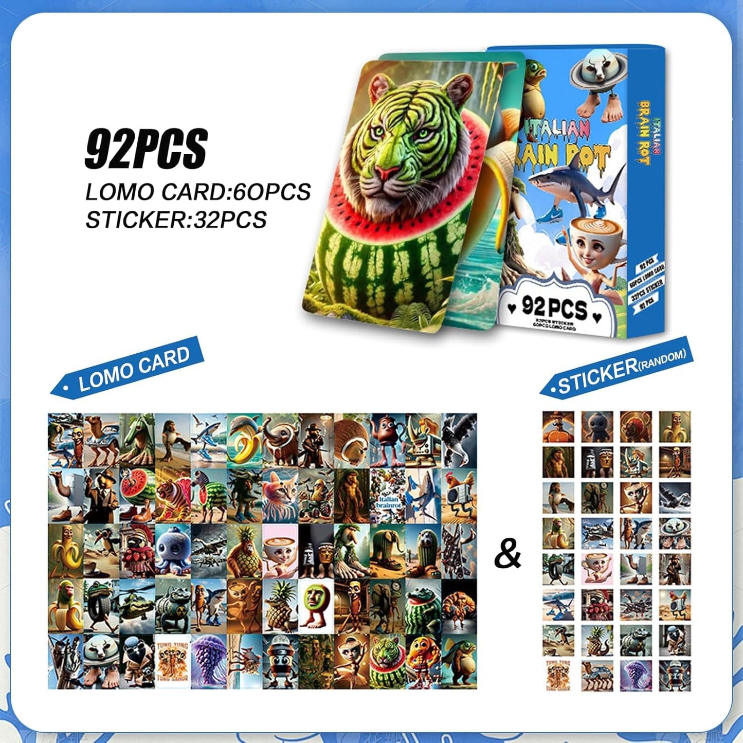 New 92PC Official Italian Rot Cards Collection – Tralalero Tralala & Tung Tung Tung Sahur | No Duplicates, Secret Rare
