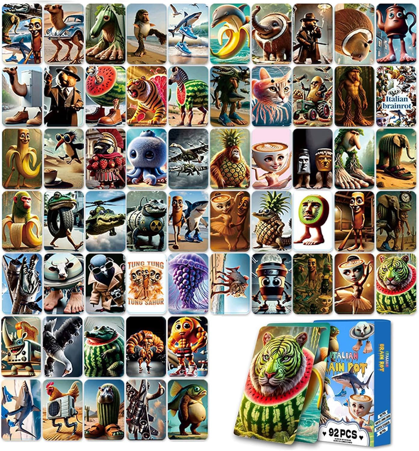New 92PC Official Italian Rot Cards Collection – Tralalero Tralala & Tung Tung Tung Sahur | No Duplicates, Secret Rare