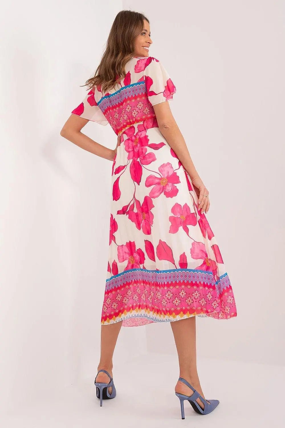 Italy Moda summer daydress with short sleeves in the form of frills