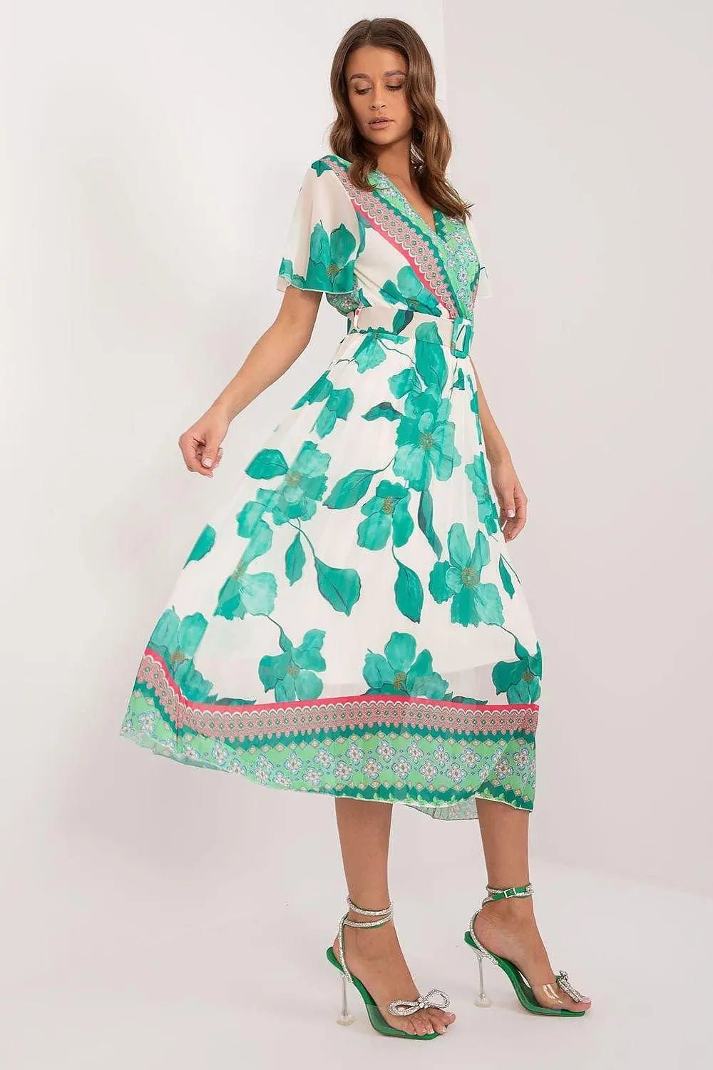 Italy Moda summer daydress with short sleeves in the form of frills