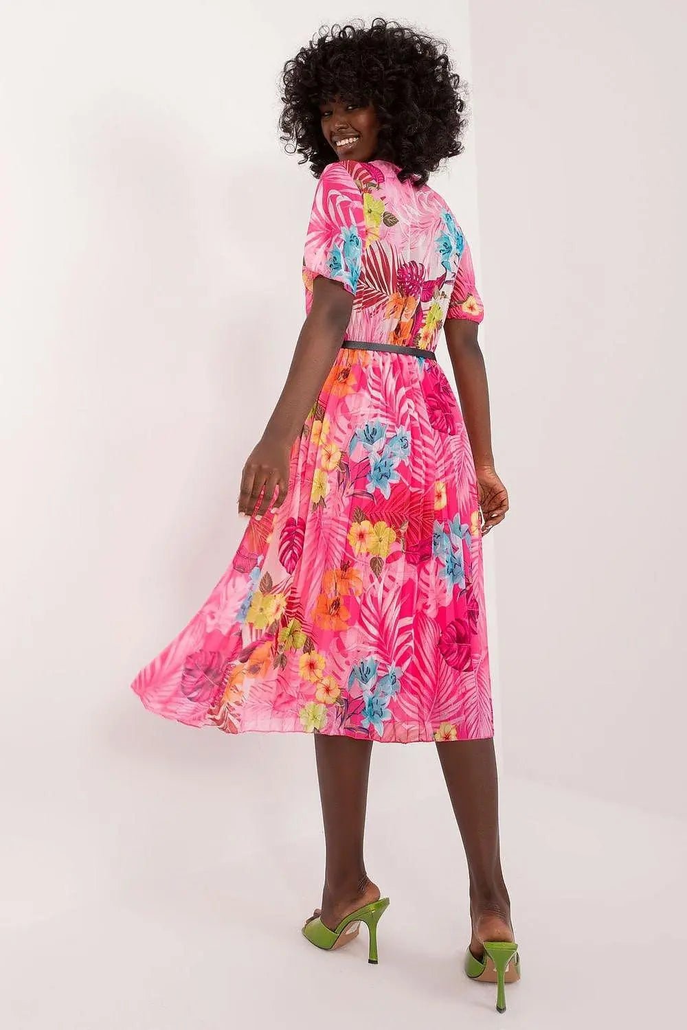 Italy Moda womens elegant polyester decorated lower part pleats daydress