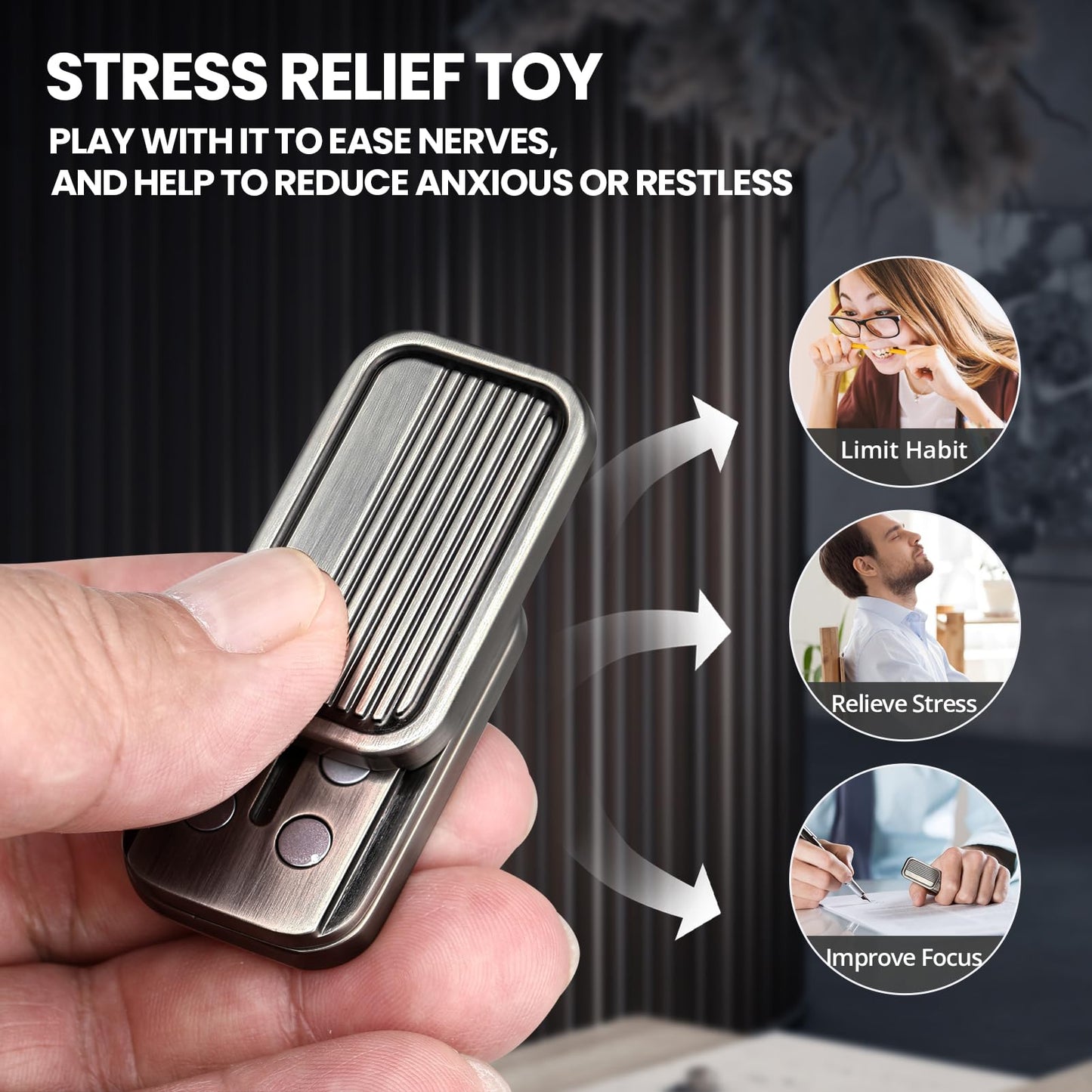 ITOKEY EDC Metal Fidget Slider – Magnetic Fidget Toy for Stress Relief, Focus & ADHD