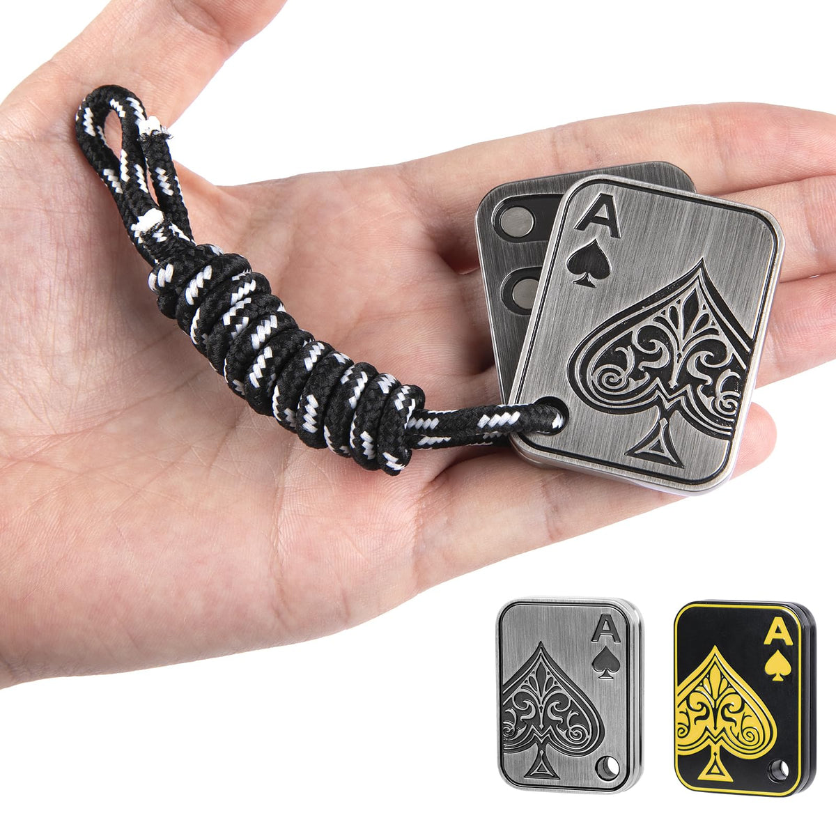 ITOKEY Fidget Toys Adults – Metal Fidget Slider with Paracord Rope