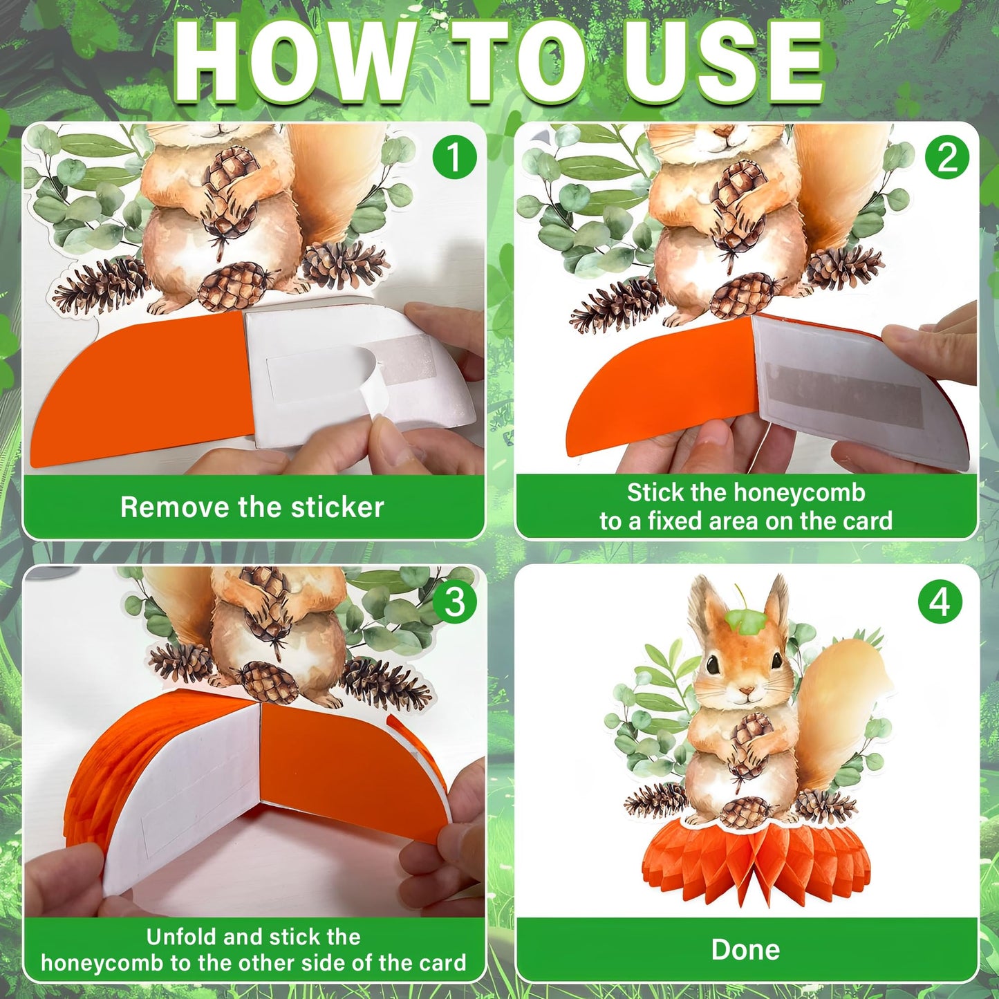 ITTEBISS 9Pcs Woodland Animals Honeycomb Centerpieces – Forest Themed Baby Shower & Party Decor