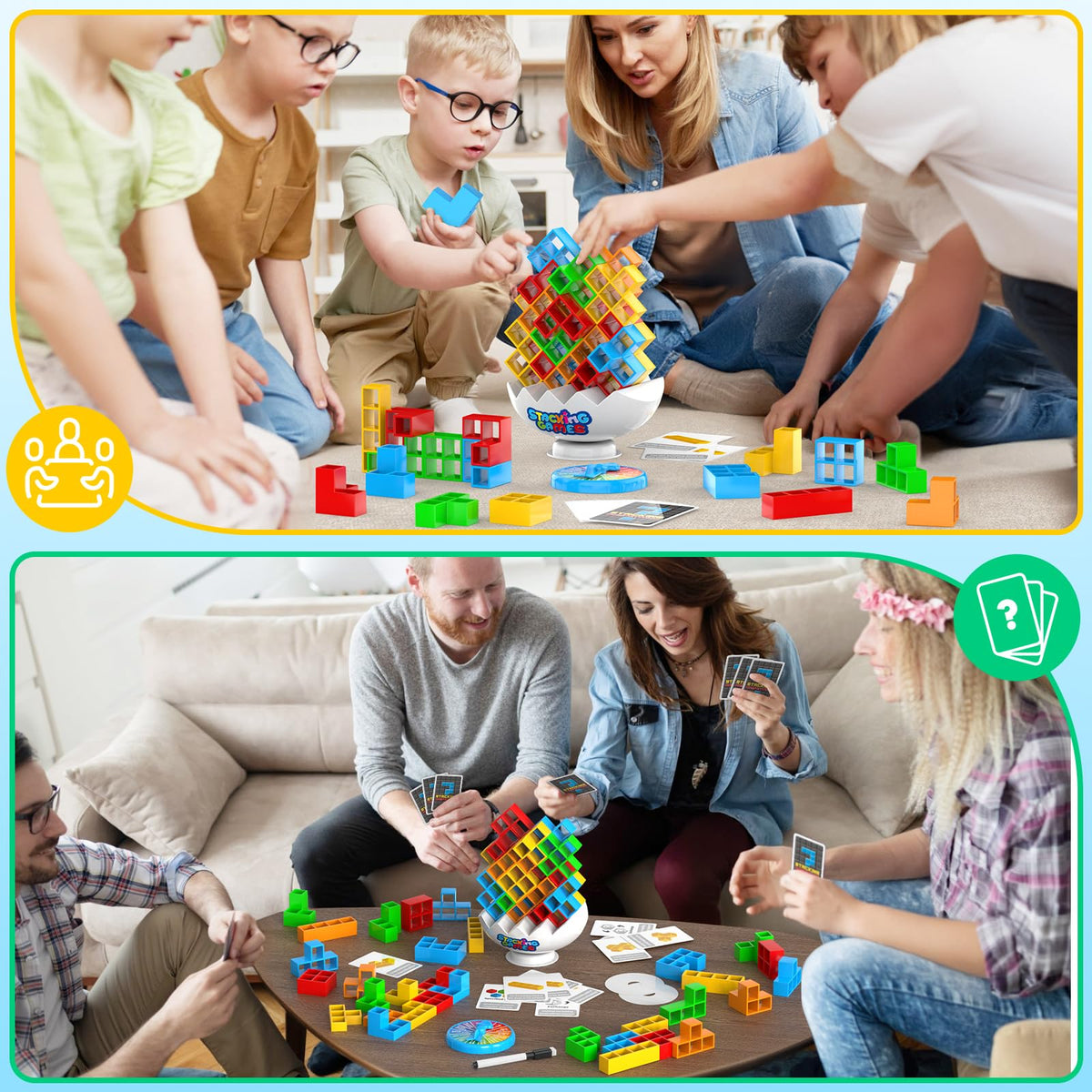 iuuoi 70Pcs Tetra Board Game – Stacking Balance Blocks for Family & Party Play (2 Players)
