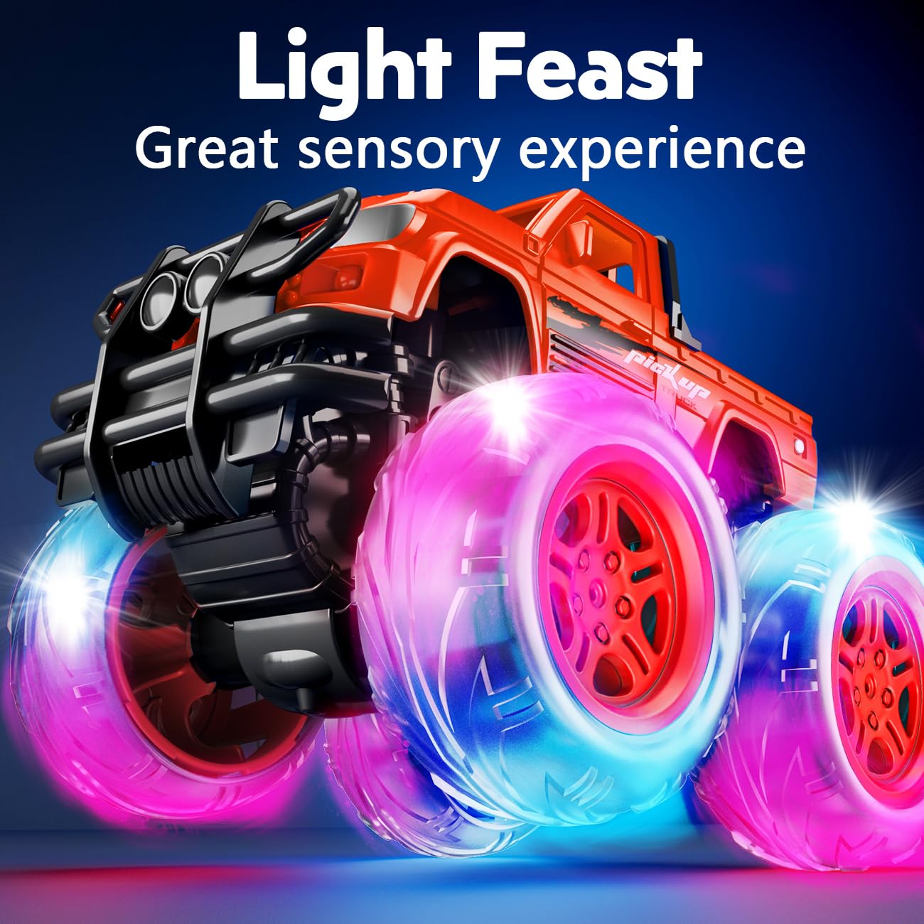 iValea Monster Trucks Toys for Toddlers & Kids – Light-Up Wheels, Durable 1:65 Scale Die-Cast Trucks for Ages 2-6