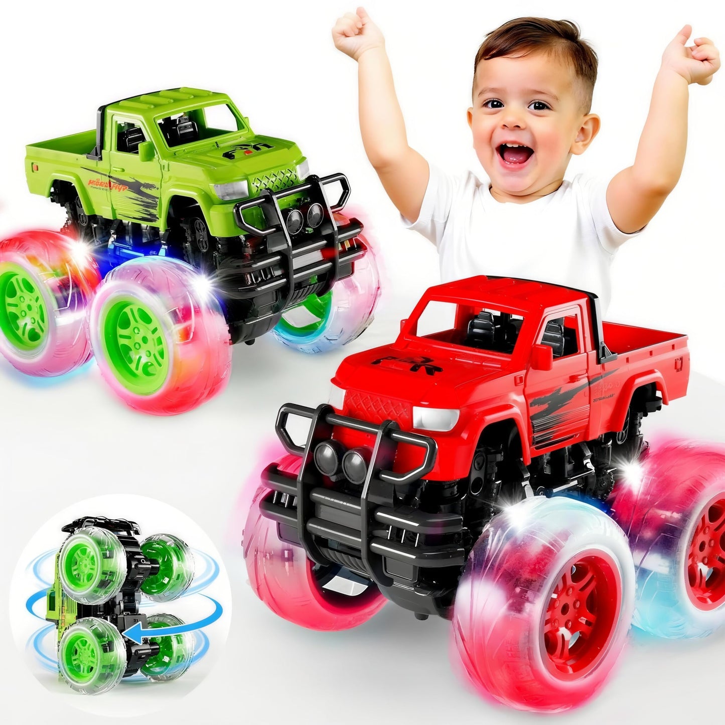iValea Monster Trucks: Light-Up Wheels and Demolition Doubles Battle Pack