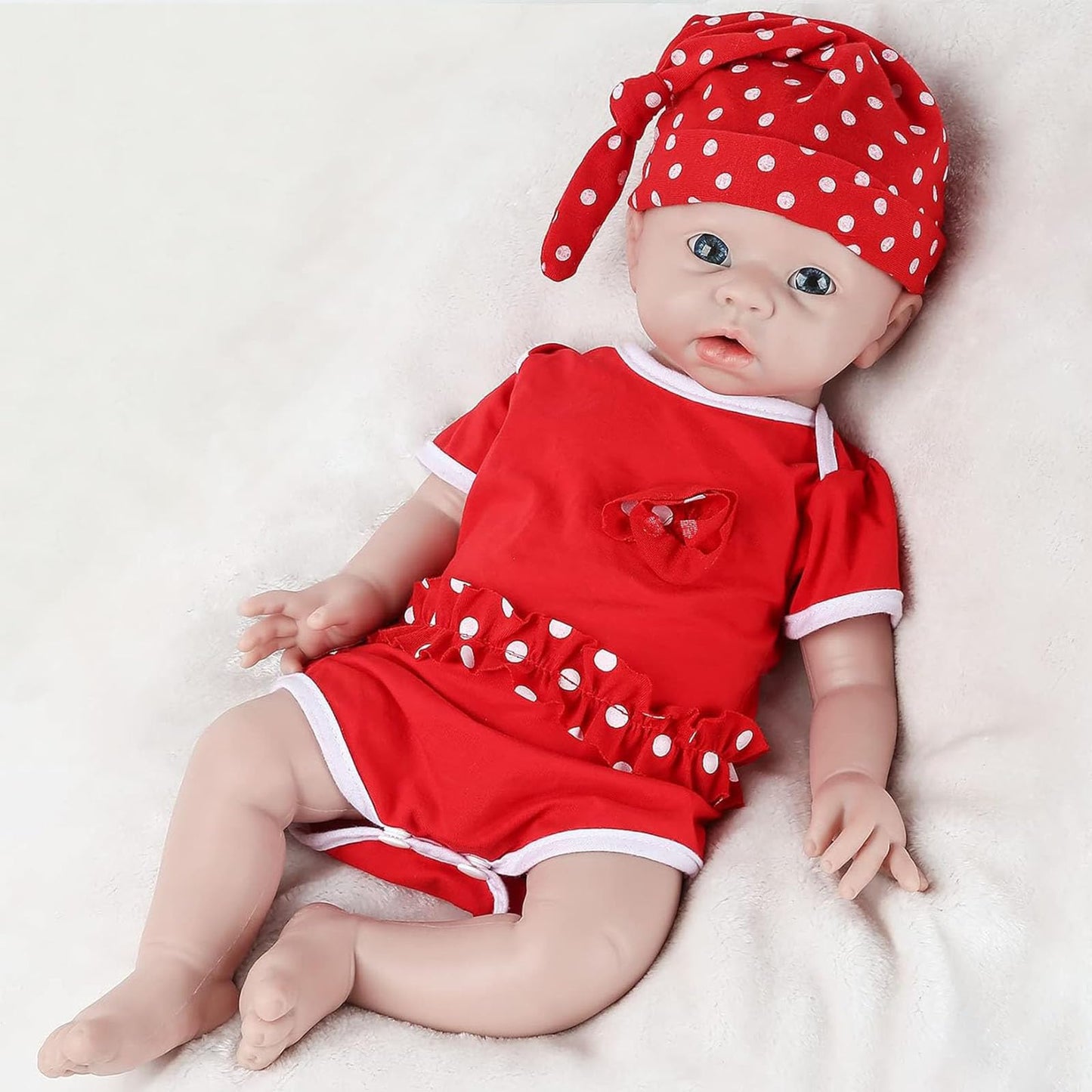IVITA 16-Inch Lifelike Reborn Baby Doll Girl – Full Silicone, Weighted, Feeding Set