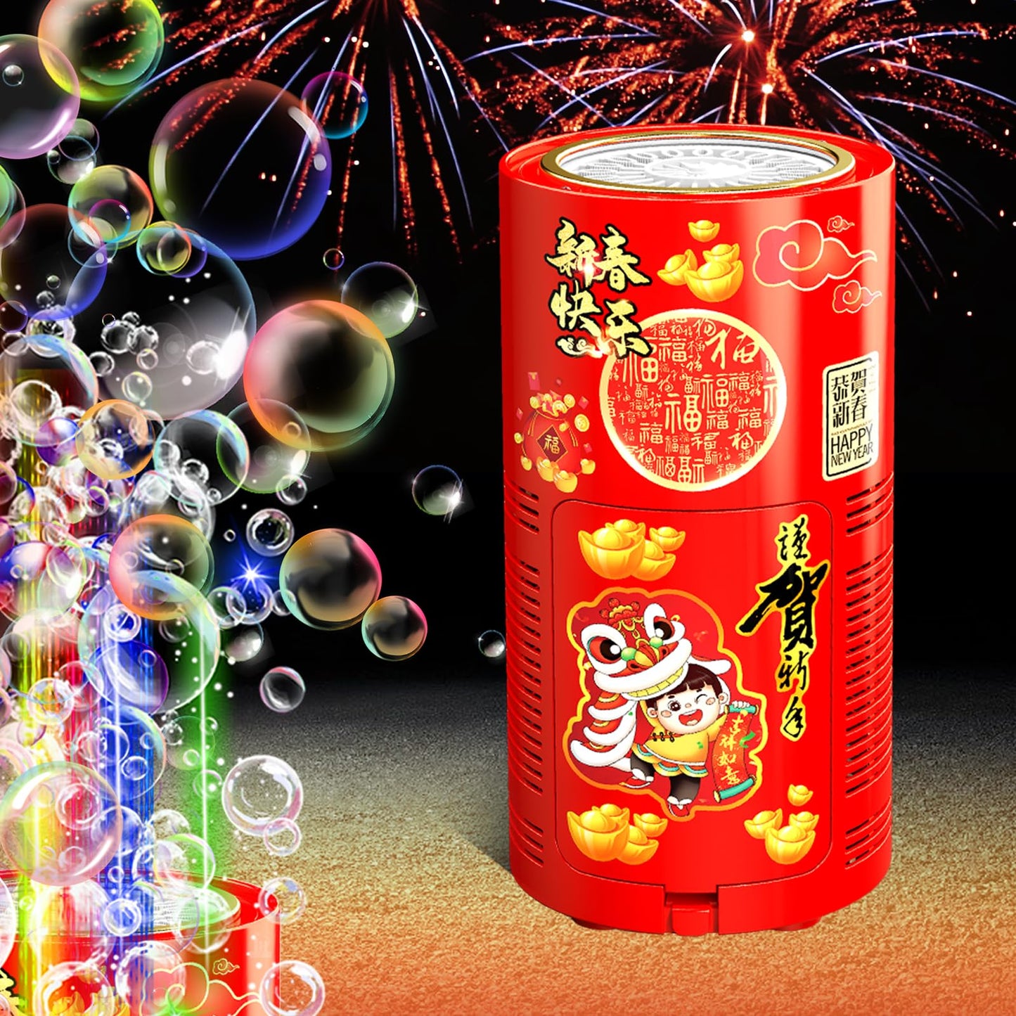Ivtivfu Bubble Machine (20 Holes) with LED Lights – Portable Party Bubble Maker