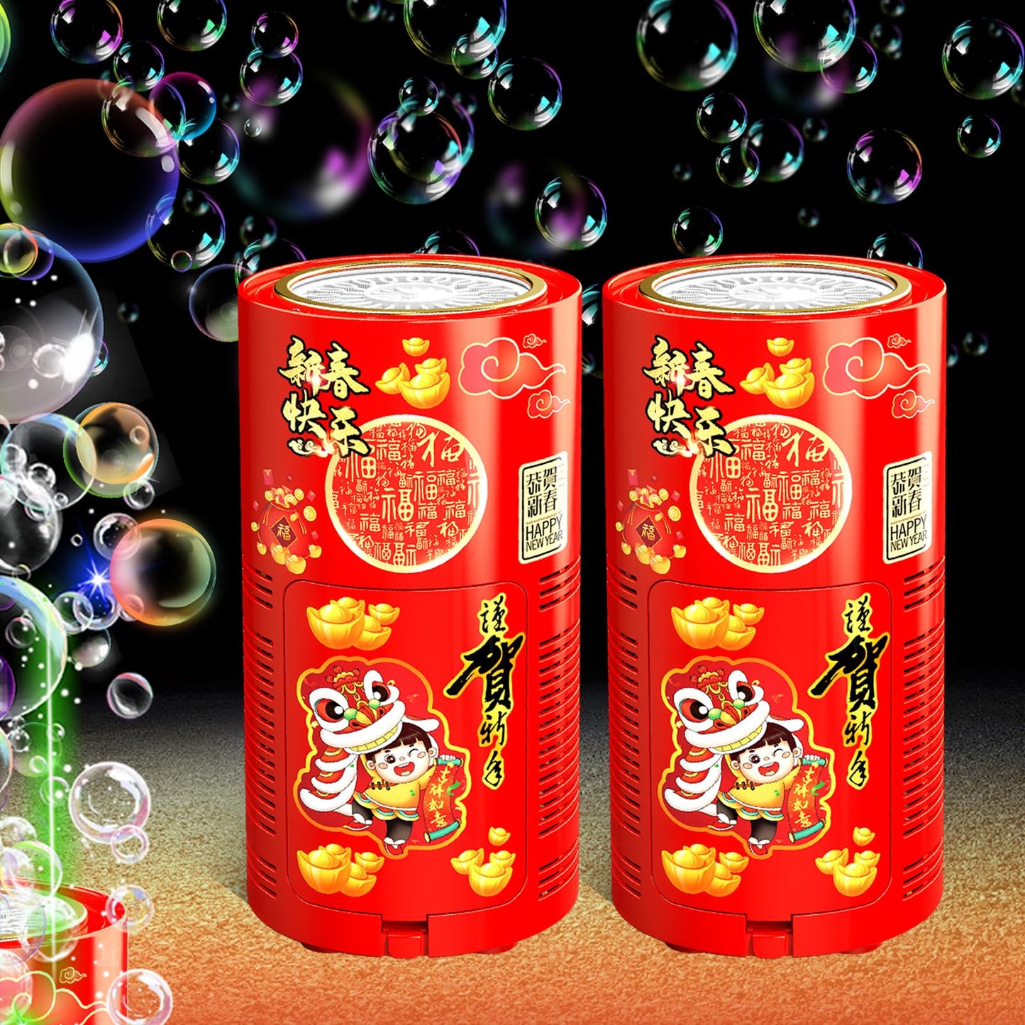 Ivtivfu Bubble Machine 2-Pack with LED Lights – Portable Bubble Blowers for Weddings and Parties