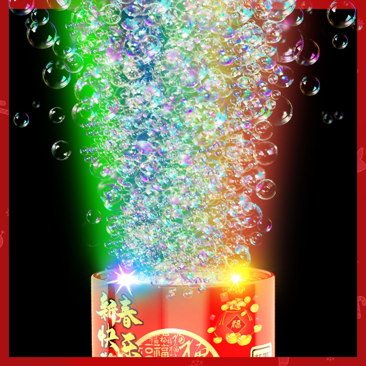 Ivtivfu Bubble Machine 2-Pack with LED Lights – Portable Bubble Blowers for Weddings and Parties