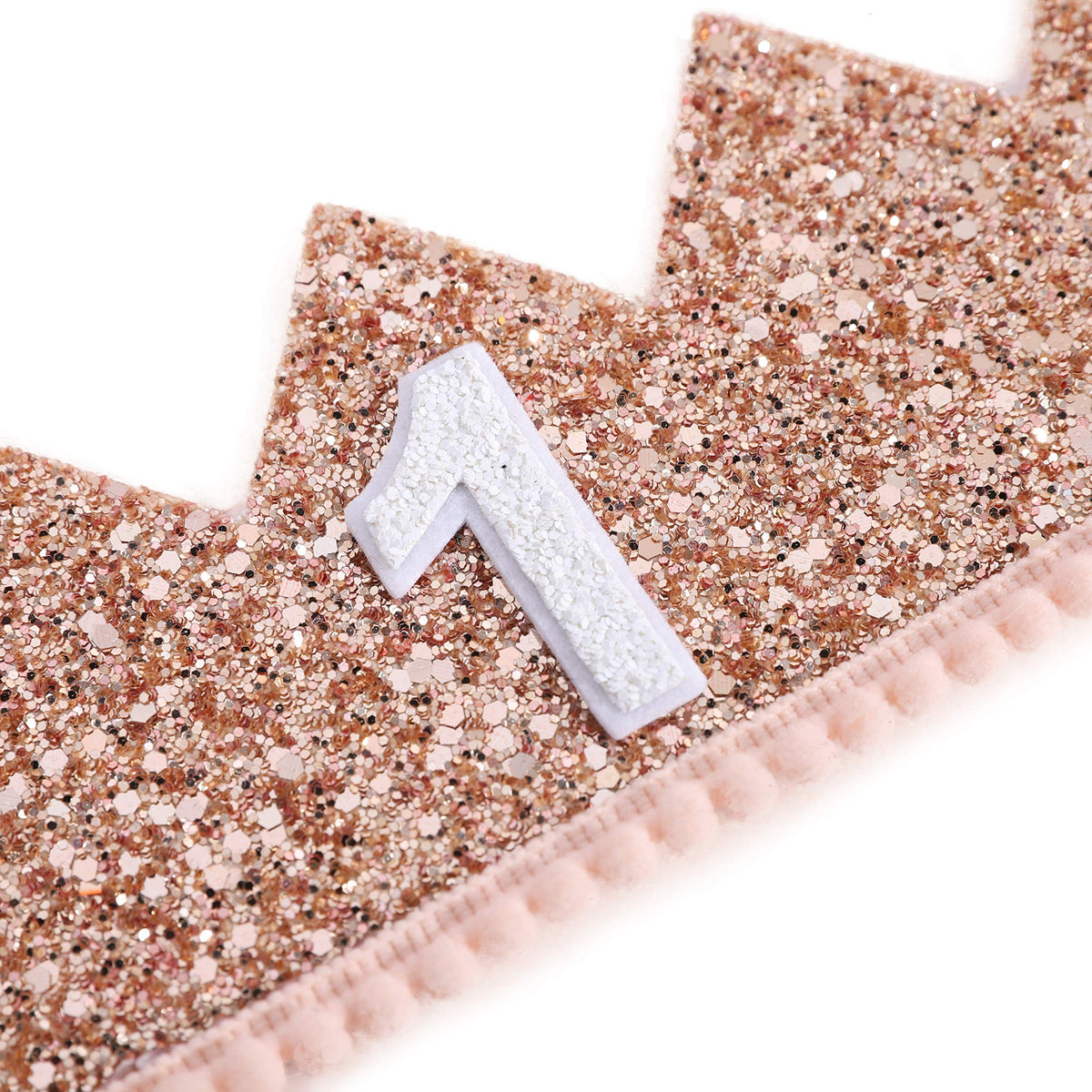 IVYRISE Glitter Birthday Crown – Pink & Gold Photo Booth Prop for Baby's 1st Birthday
