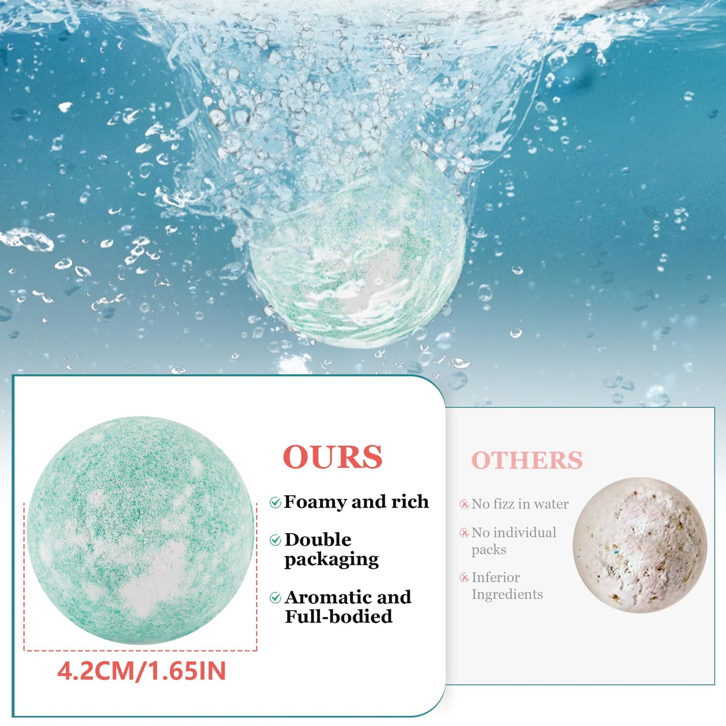 IvyWorkshop Bath Bombs Gift Set — 50 Pcs, 10 Scents, Natural Handmade Bubble Bath