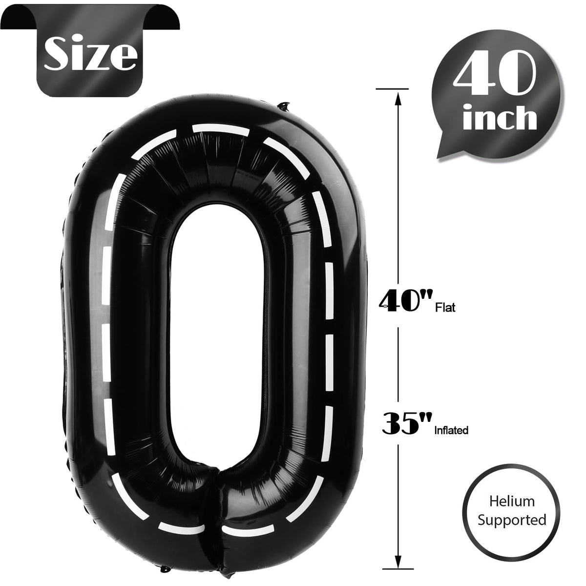 IWERP Race Car Number 0 Balloon - 40 Inch Birthday Balloon (10th-60th) | Party Decor