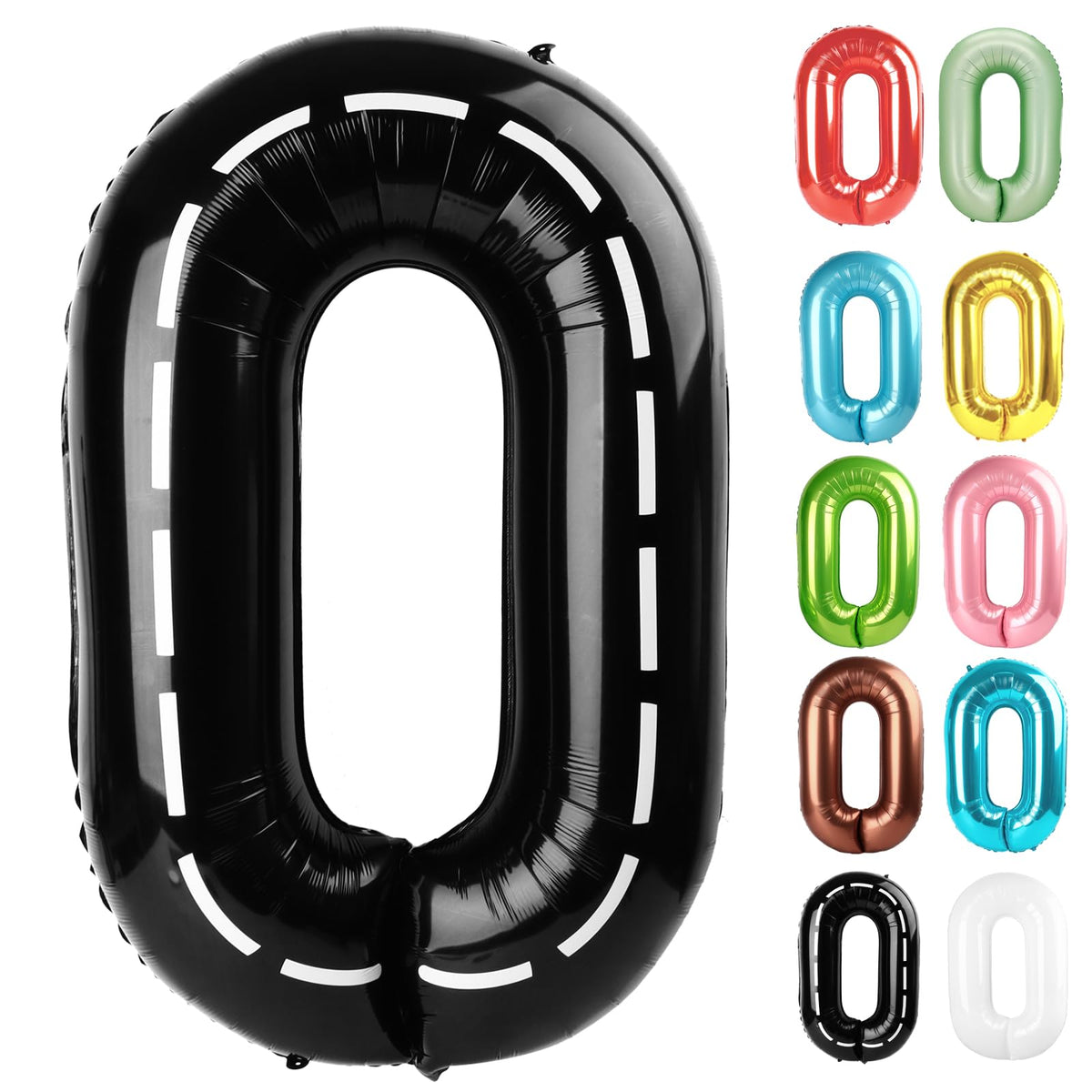IWERP Race Car Number 0 Balloon - 40 Inch Birthday Balloon (10th-60th) | Party Decor