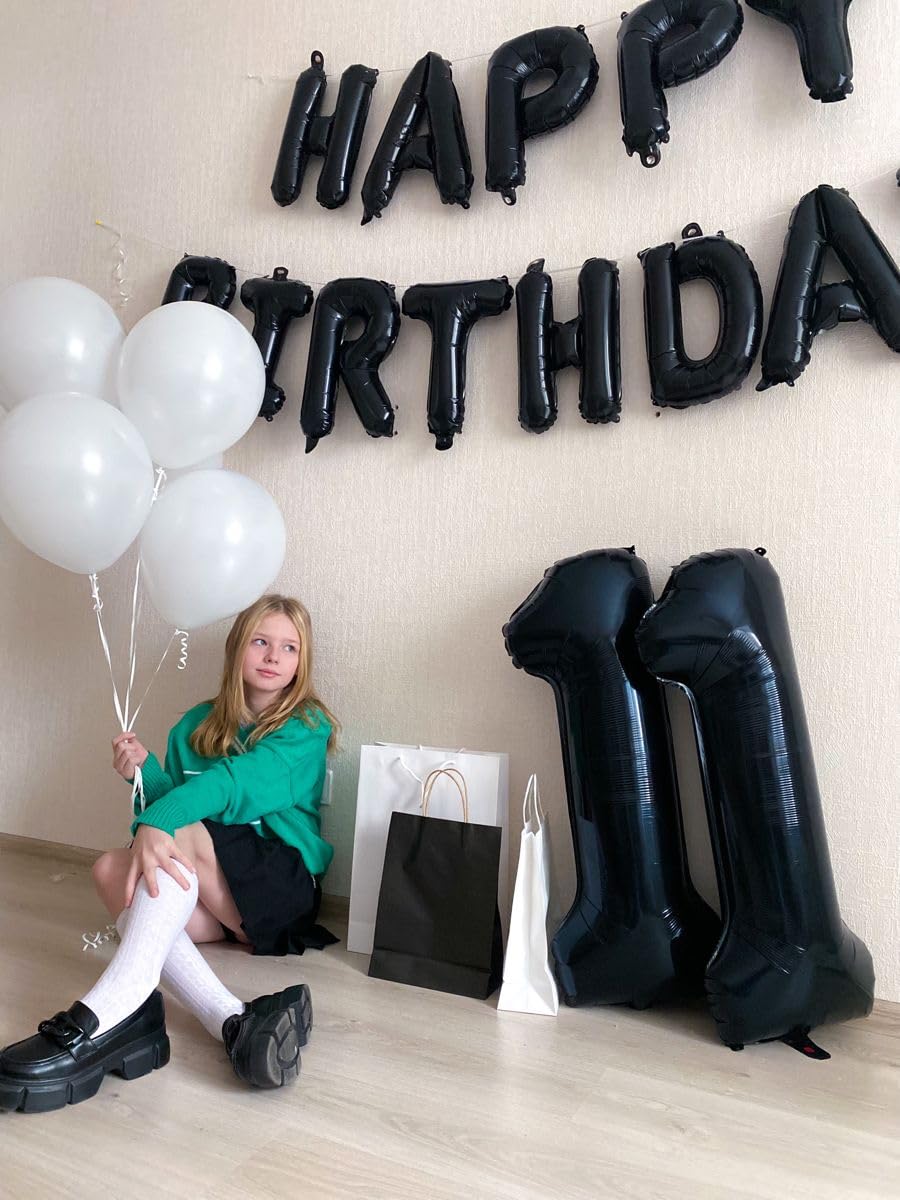 IWERP Black Number 11 Balloon – 40 Inch Birthday Decoration
