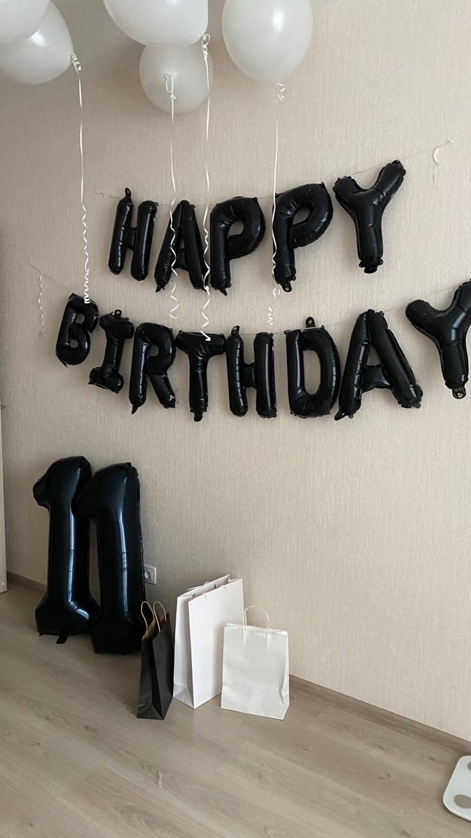 IWERP Black Number 11 Balloon – 40 Inch Birthday Decoration