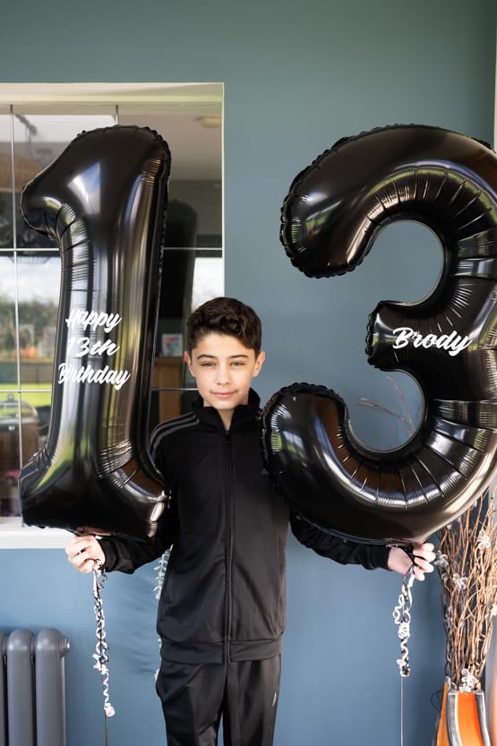 IWERP Black Number 13 Balloon 40 Inch – 13th Birthday Decorations