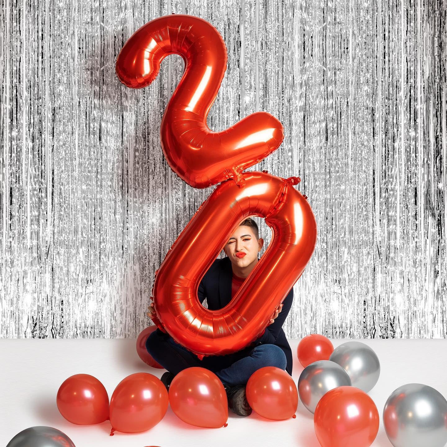 IWERP Red Number 16 Balloon – 40-Inch 16th Birthday Foil Balloon