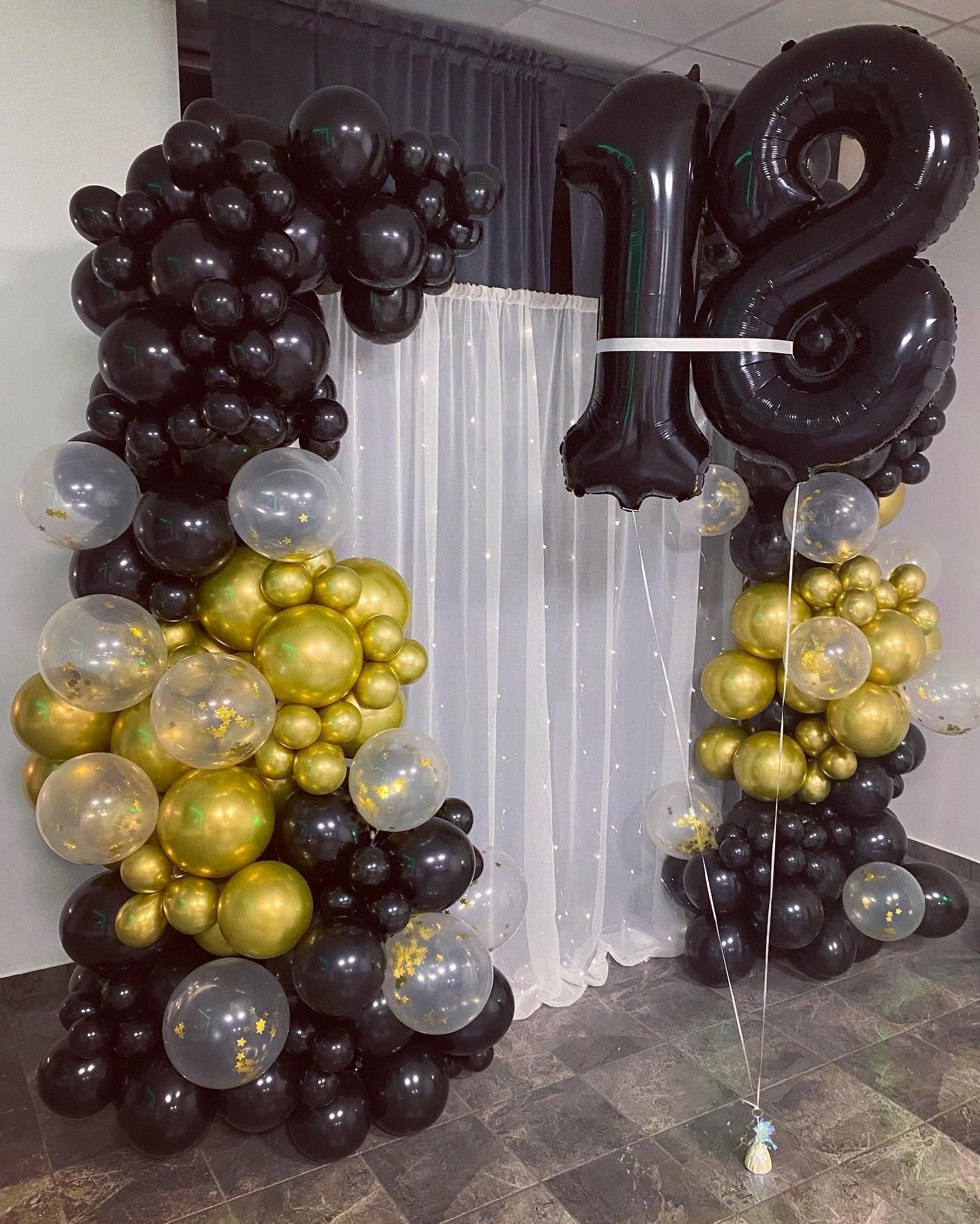 IWERP Black Number 18 Balloon — 40 Inch Giant 18th Birthday Decoration