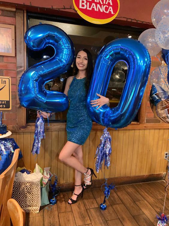 IWERP Navy Blue Number 20 Balloon - 40 Inch Foil Birthday Decoration