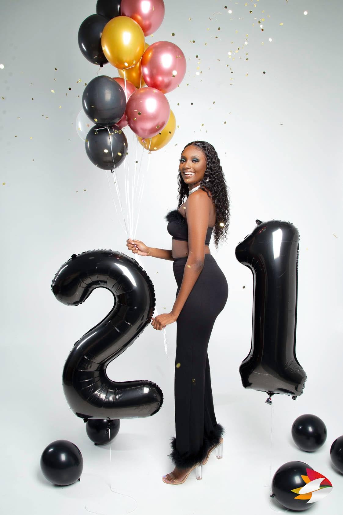 IWERP Black Number 21 Balloon – 40-Inch 21st Birthday Foil Decoration