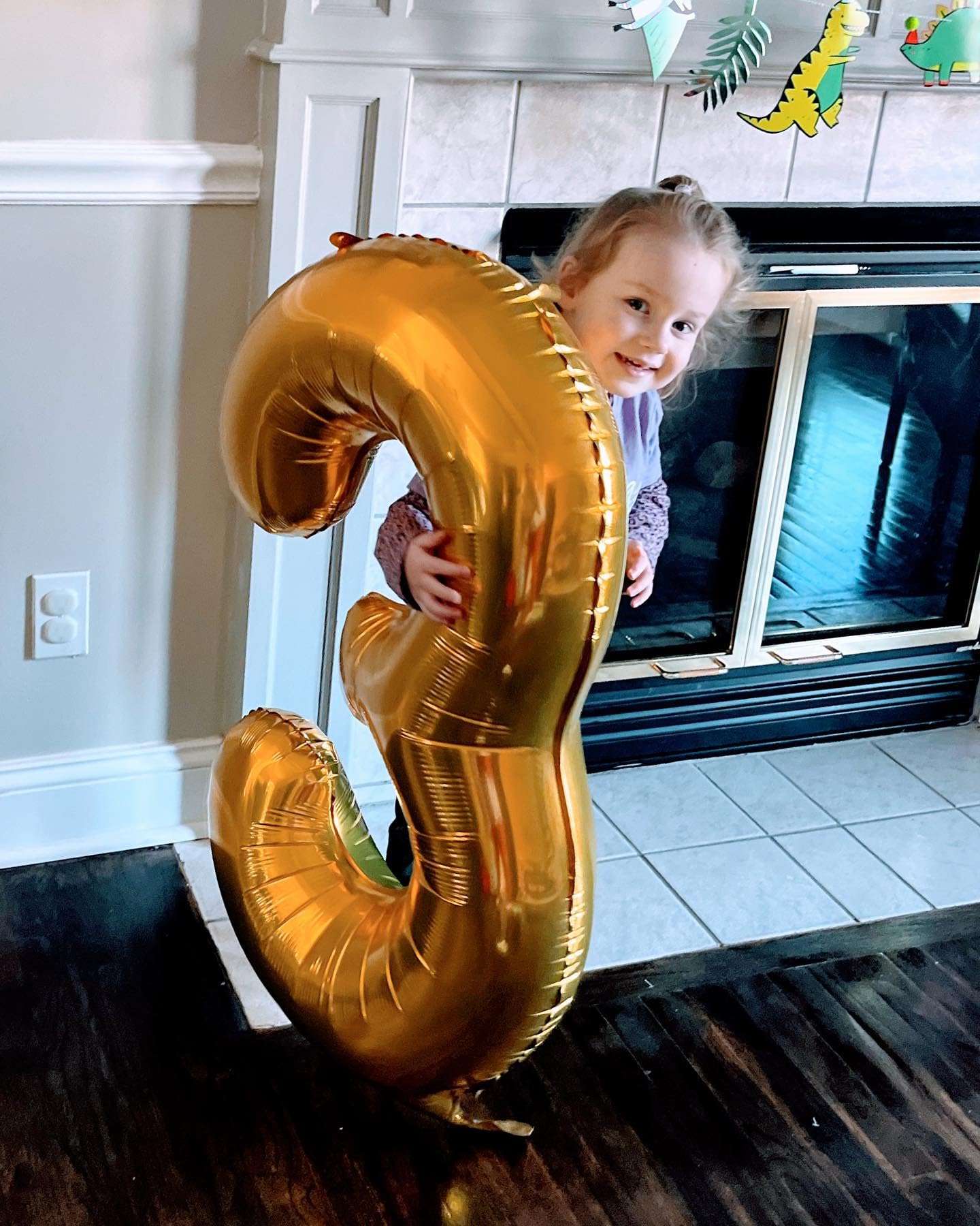 IWERP Gold Number 3 Balloon 40-Inch | 3rd Birthday Party Decor