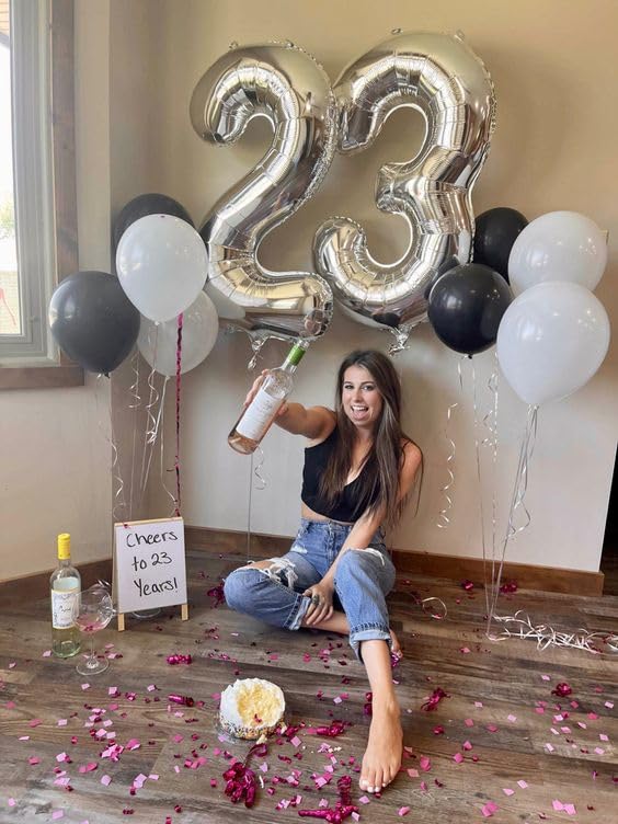IWERP Silver Number 3 Balloon – 40-Inch, 3rd Birthday Party Decor