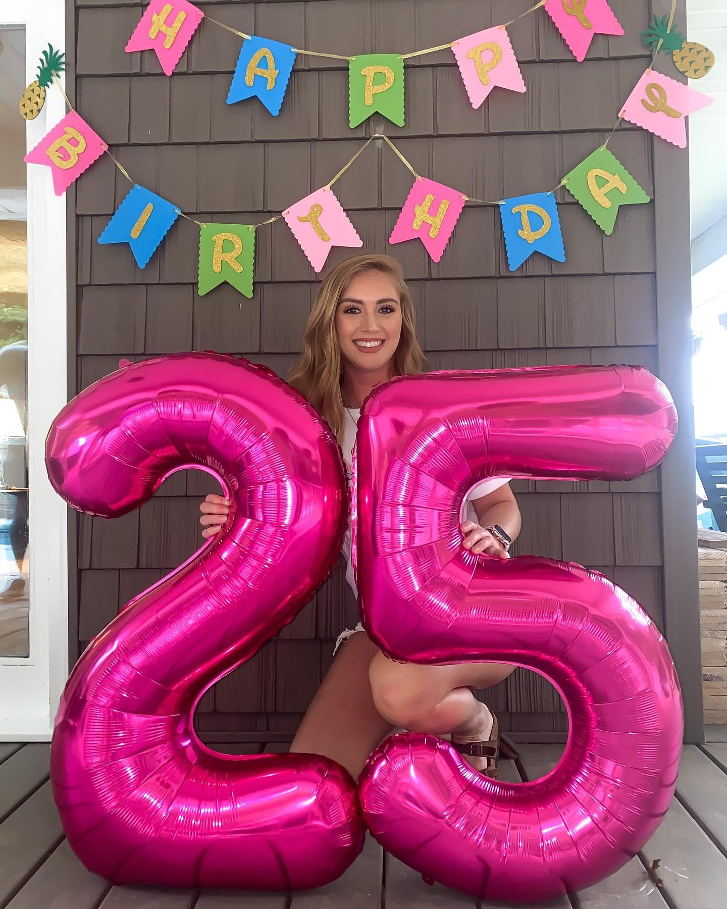IWERP Hot Pink Number 25 Balloon – 40 Inch Birthday Decor, 25th Birthday Supplies