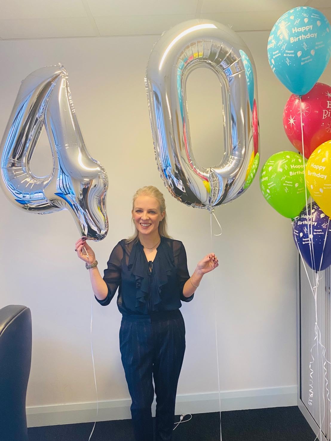 IWERP Silver 40-Inch Number Balloon – 40th Birthday Milestone Decor