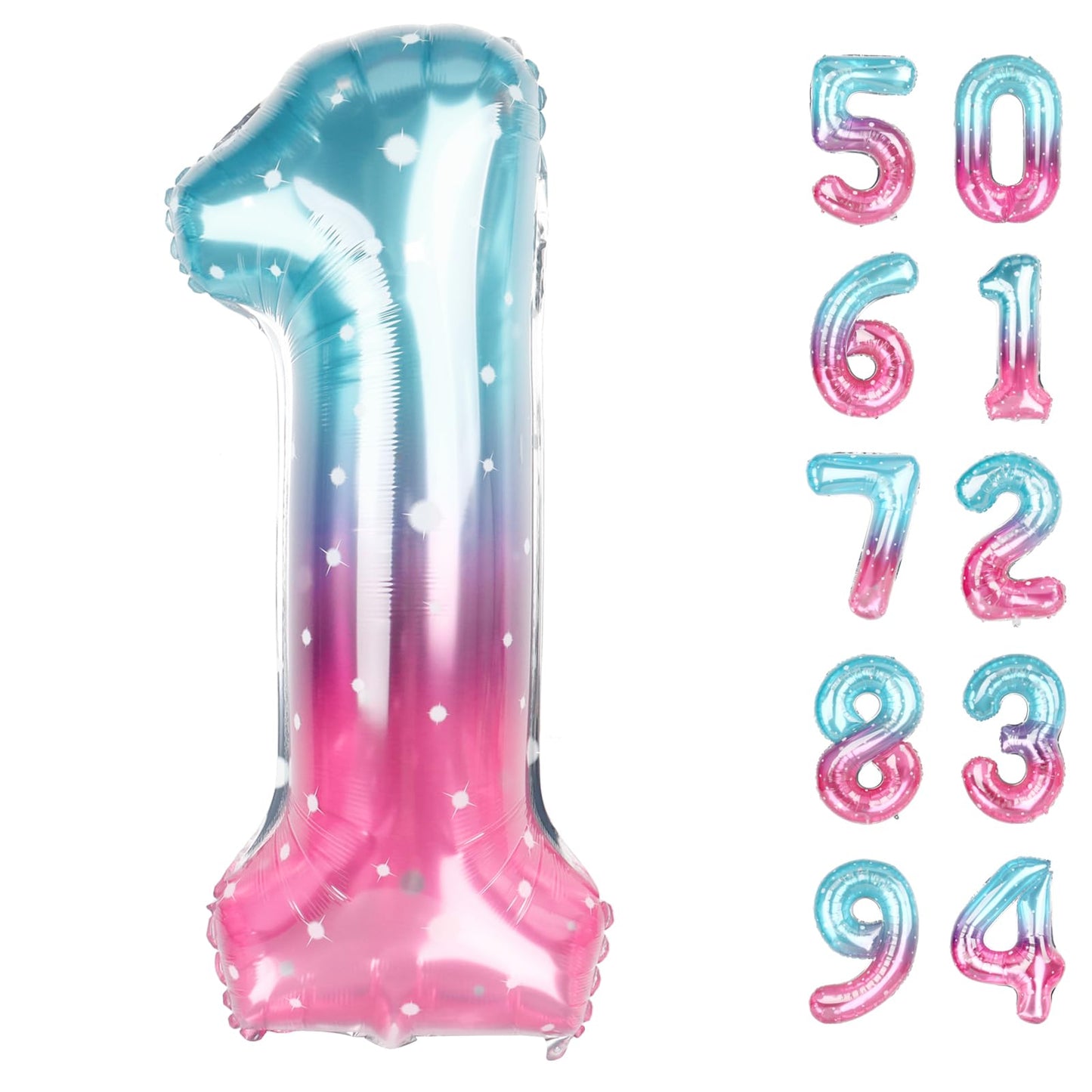 IWERP 40-Inch Starry Sky Number 1 Balloon – Giant First Birthday Decor