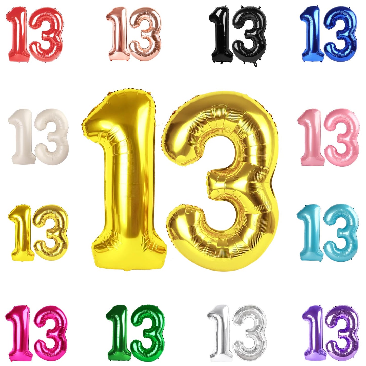 IWERP 40-Inch Gold Number Balloon – 13th or 31st Birthday Decor